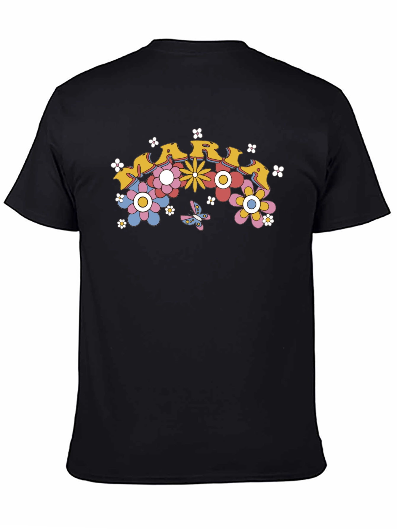 Retro Floral MARI Black Graphic Tee