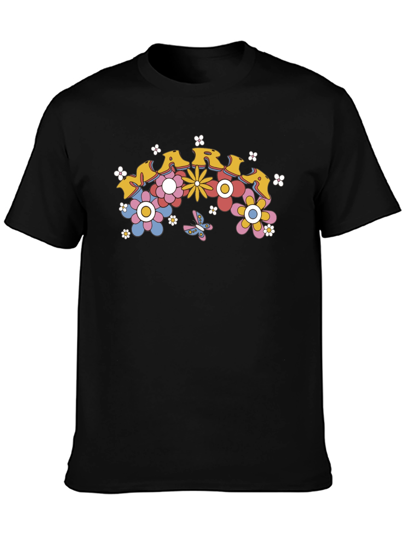 Retro Floral MARI Black Graphic Tee