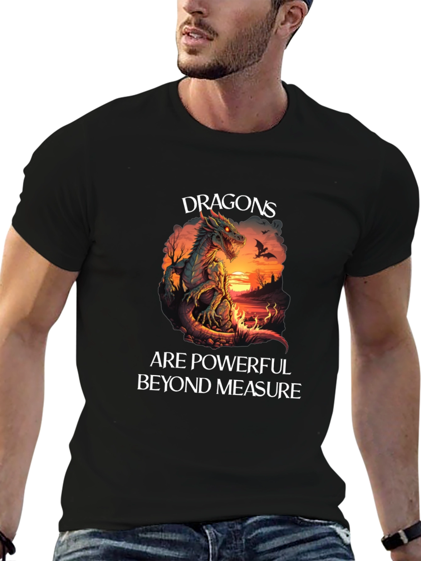Dragon Powerful Beyond Measure Black T-Shirt
