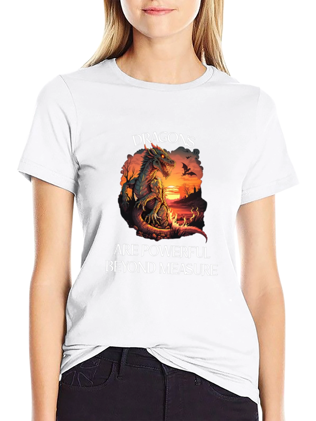 Dragon Powerful Beyond Measure Black T-Shirt