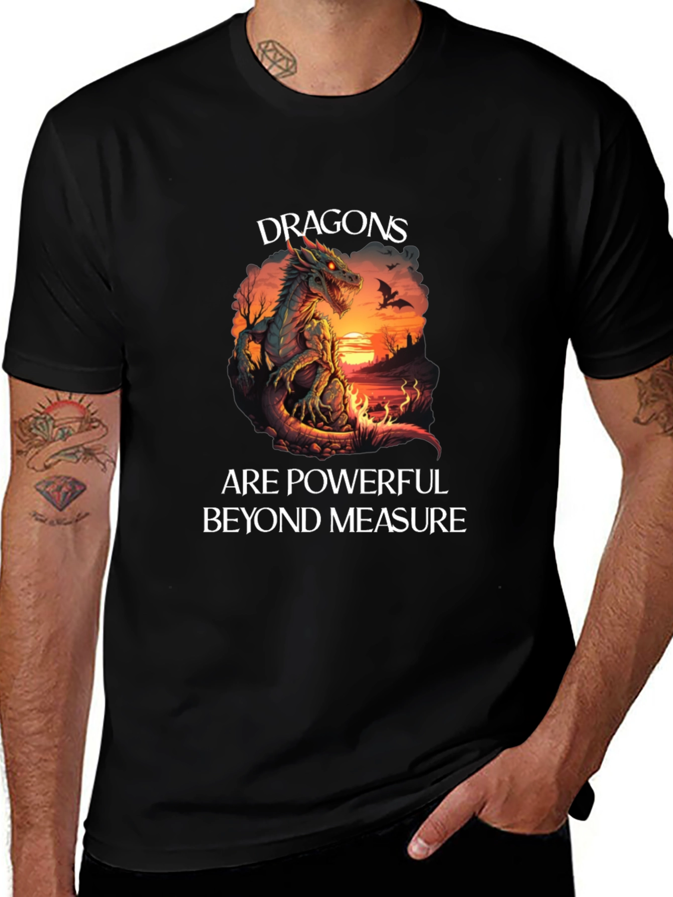 Dragon Powerful Beyond Measure Black T-Shirt