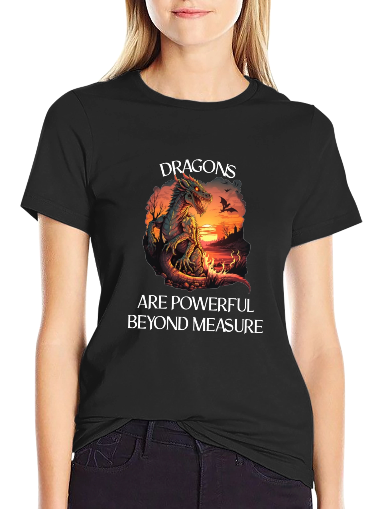 Dragon Powerful Beyond Measure Black T-Shirt