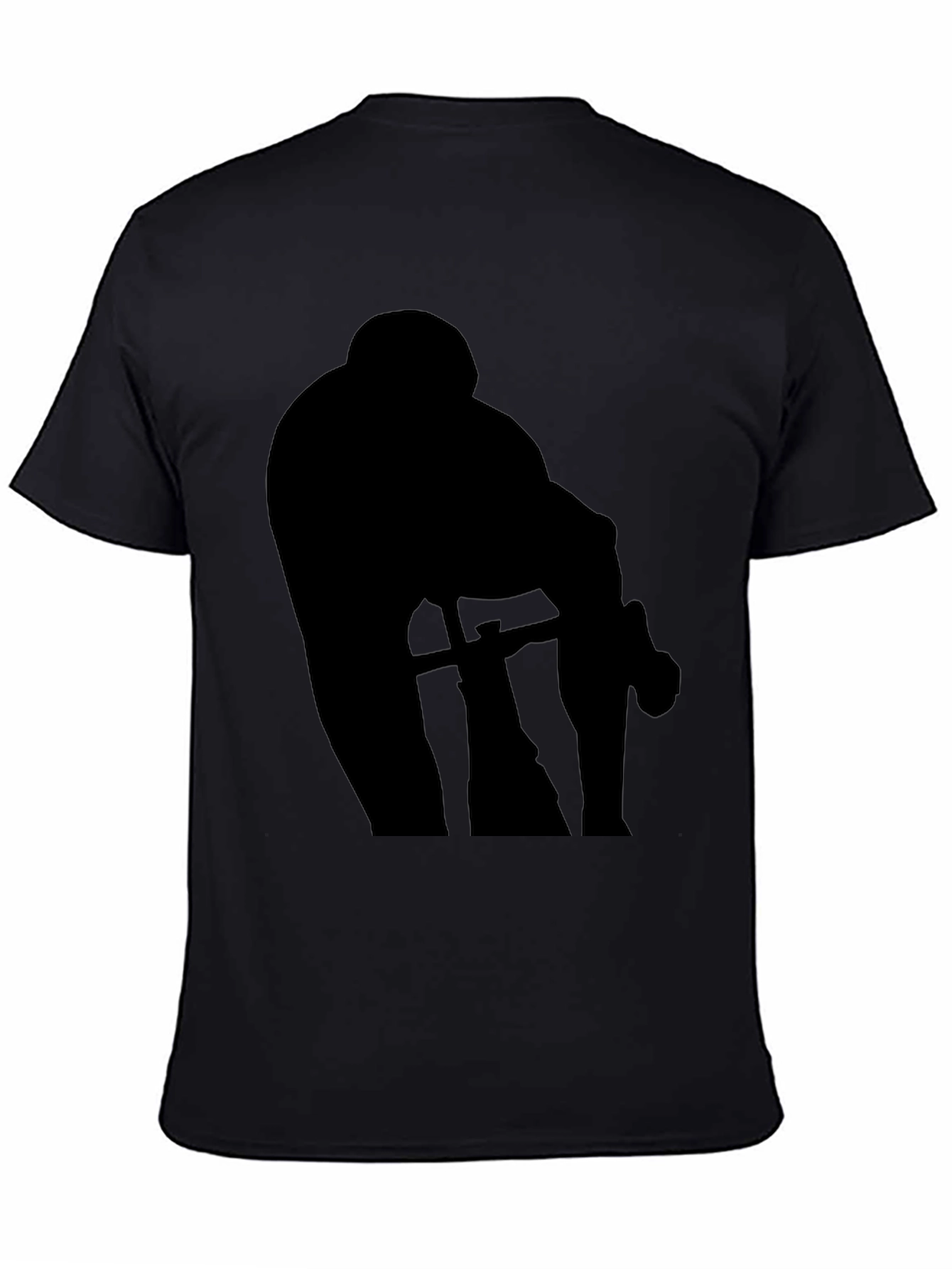 Silhouette Cyclist Black T-Shirt