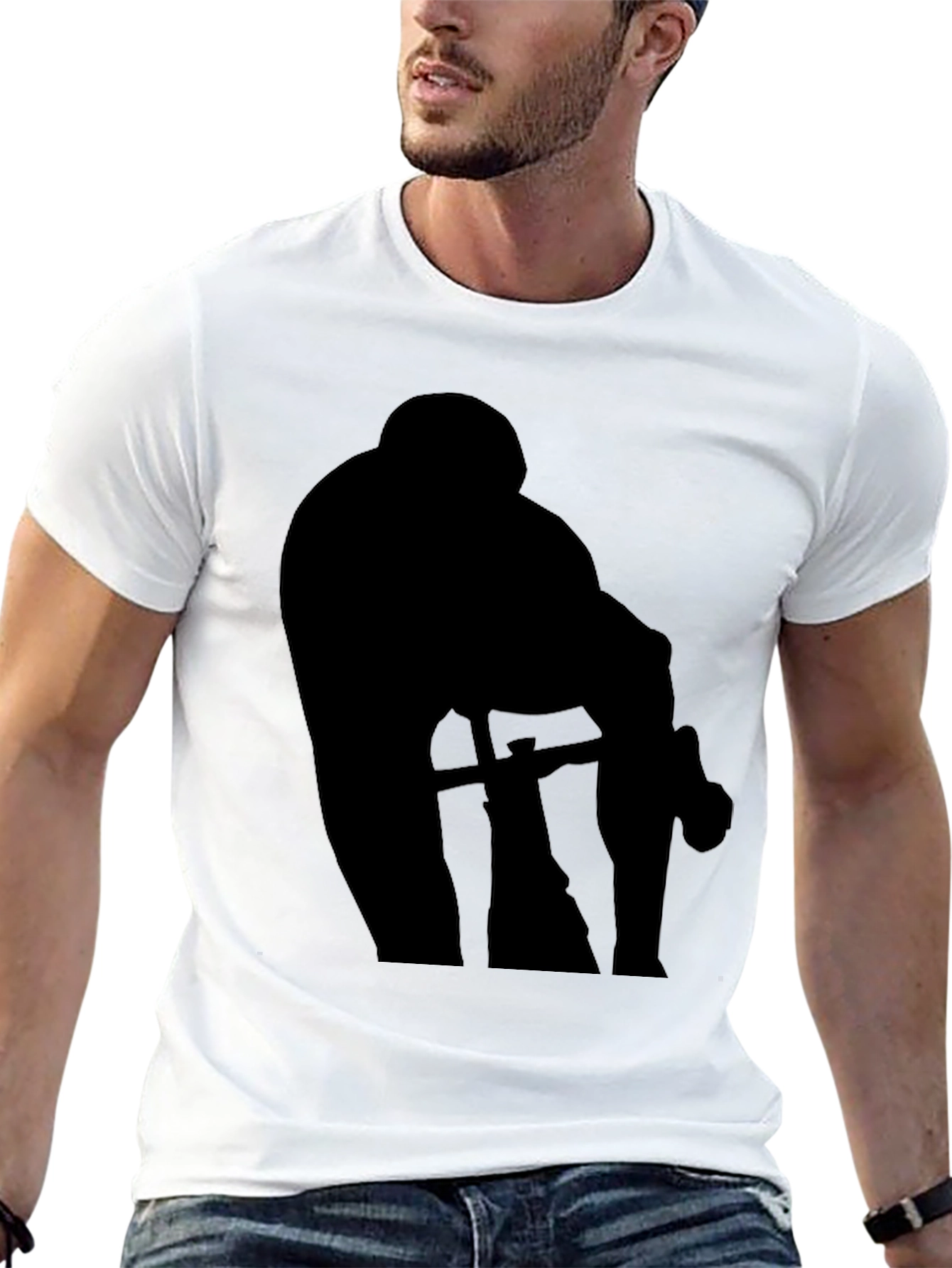 Silhouette Cyclist Black T-Shirt
