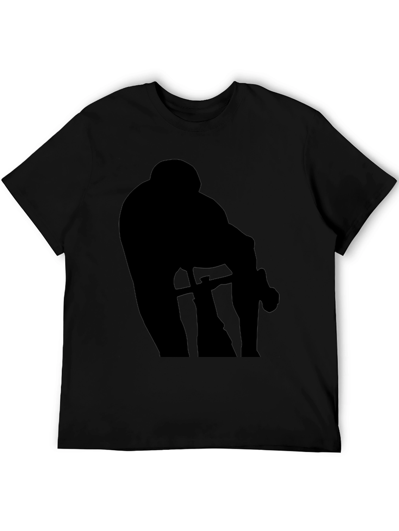 Silhouette Cyclist Black T-Shirt