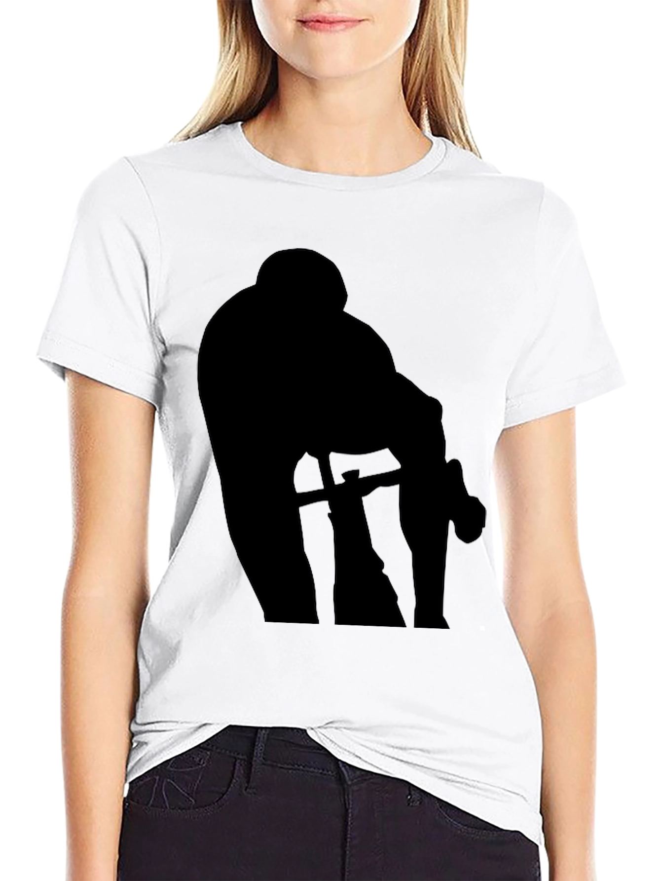 Silhouette Cyclist Black T-Shirt