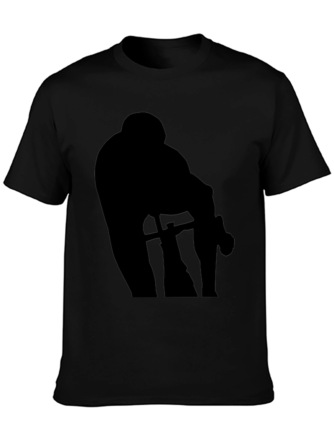 Silhouette Cyclist Black T-Shirt