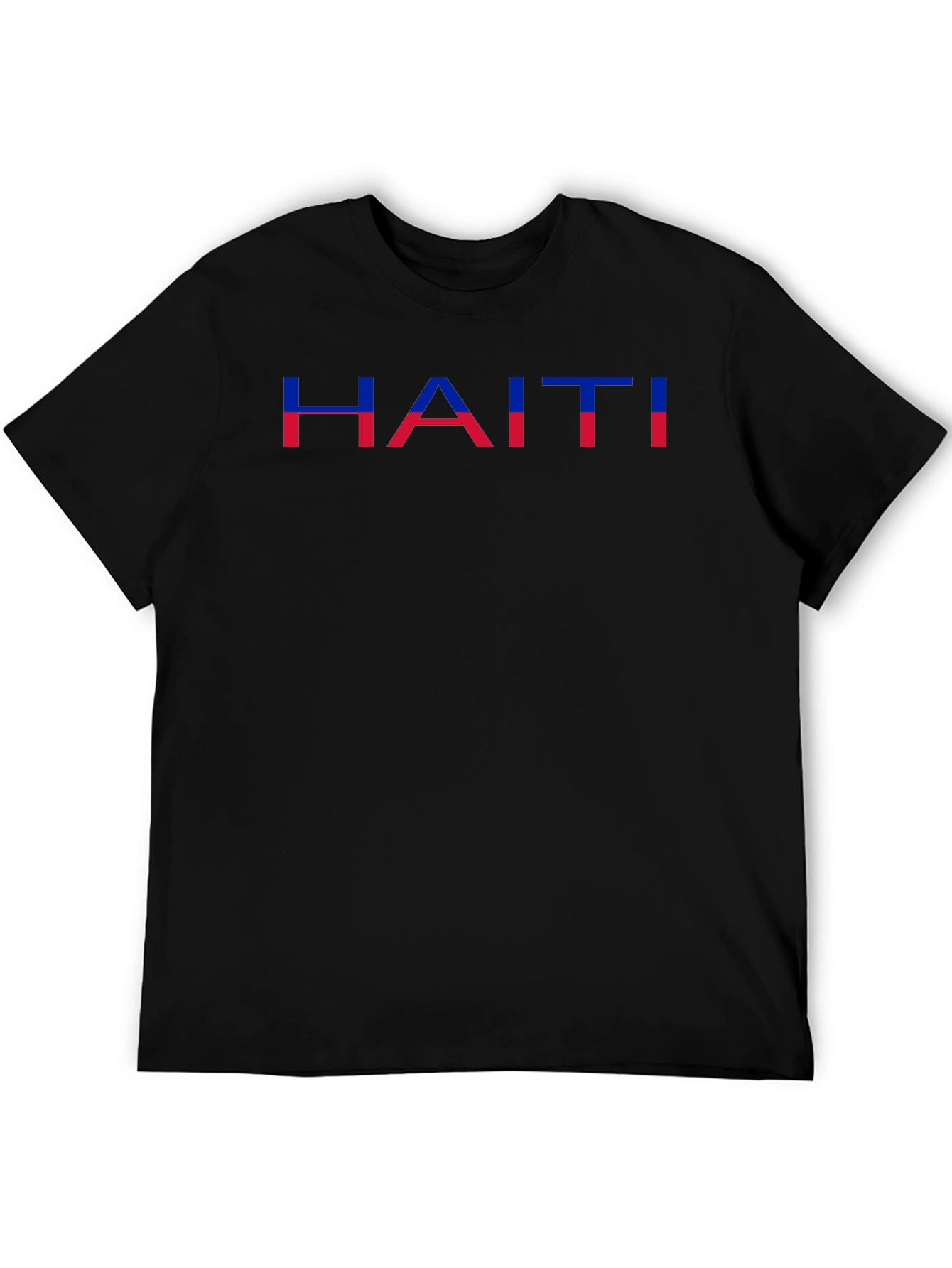 Haiti Flag T-Shirt - Mens Black Graphic Tee