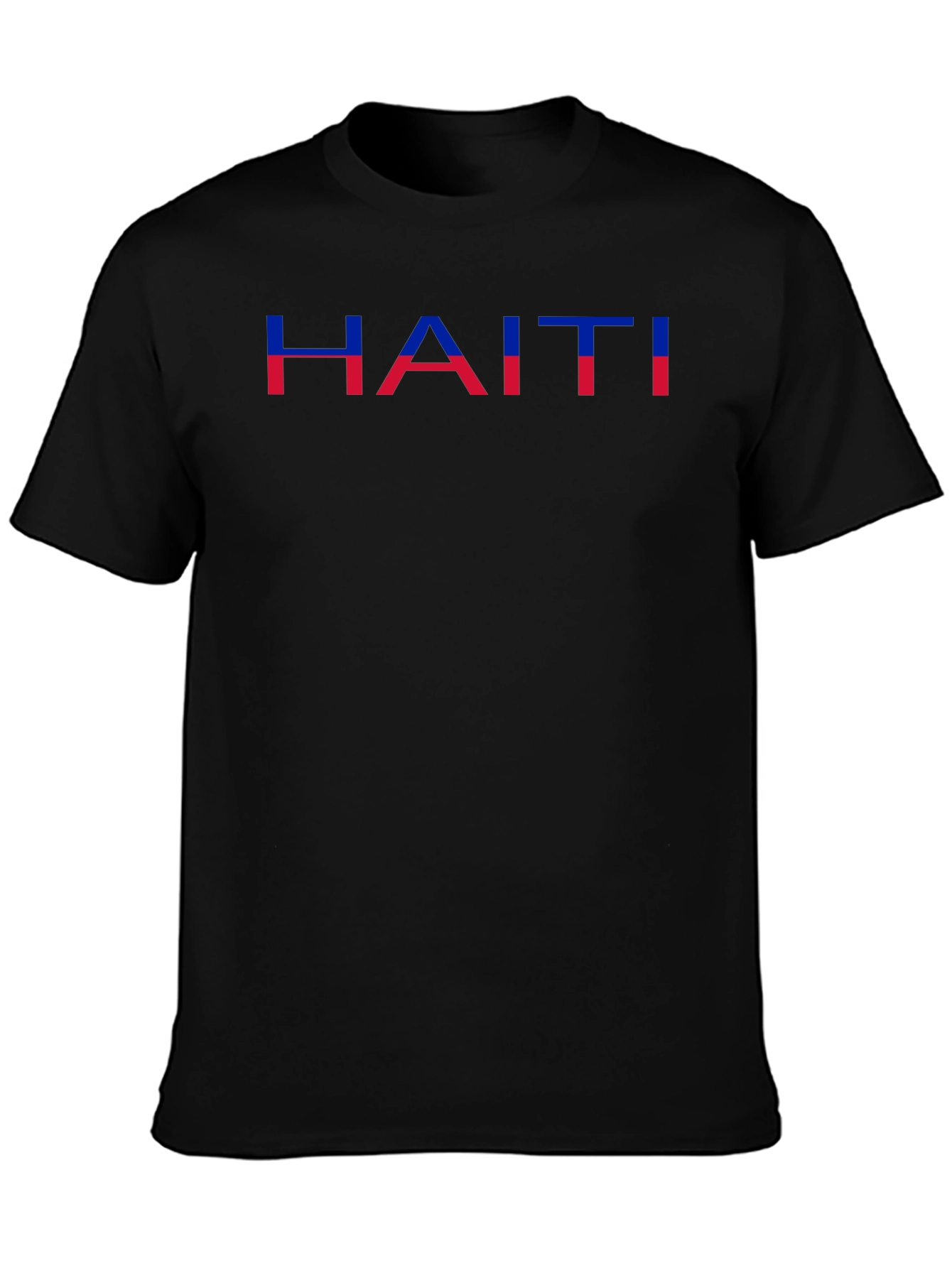 Haiti Flag T-Shirt - Mens Black Graphic Tee