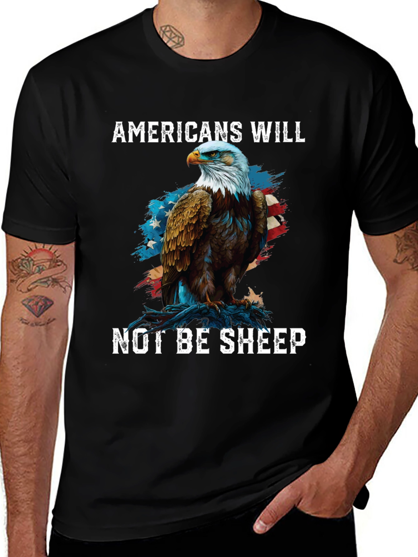 Americans Will Not Be Sheep Eagle Graphic Tee