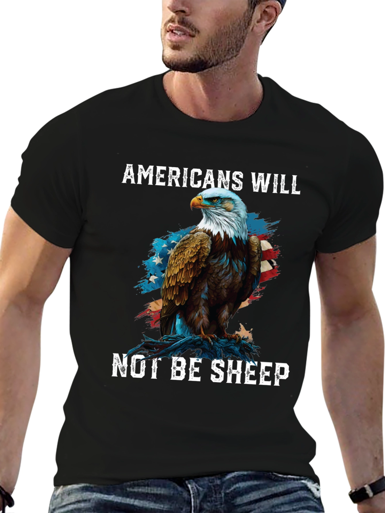 Americans Will Not Be Sheep Eagle Graphic Tee