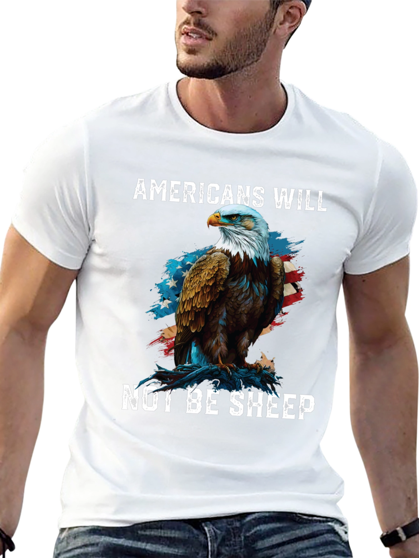 Americans Will Not Be Sheep Eagle Graphic Tee