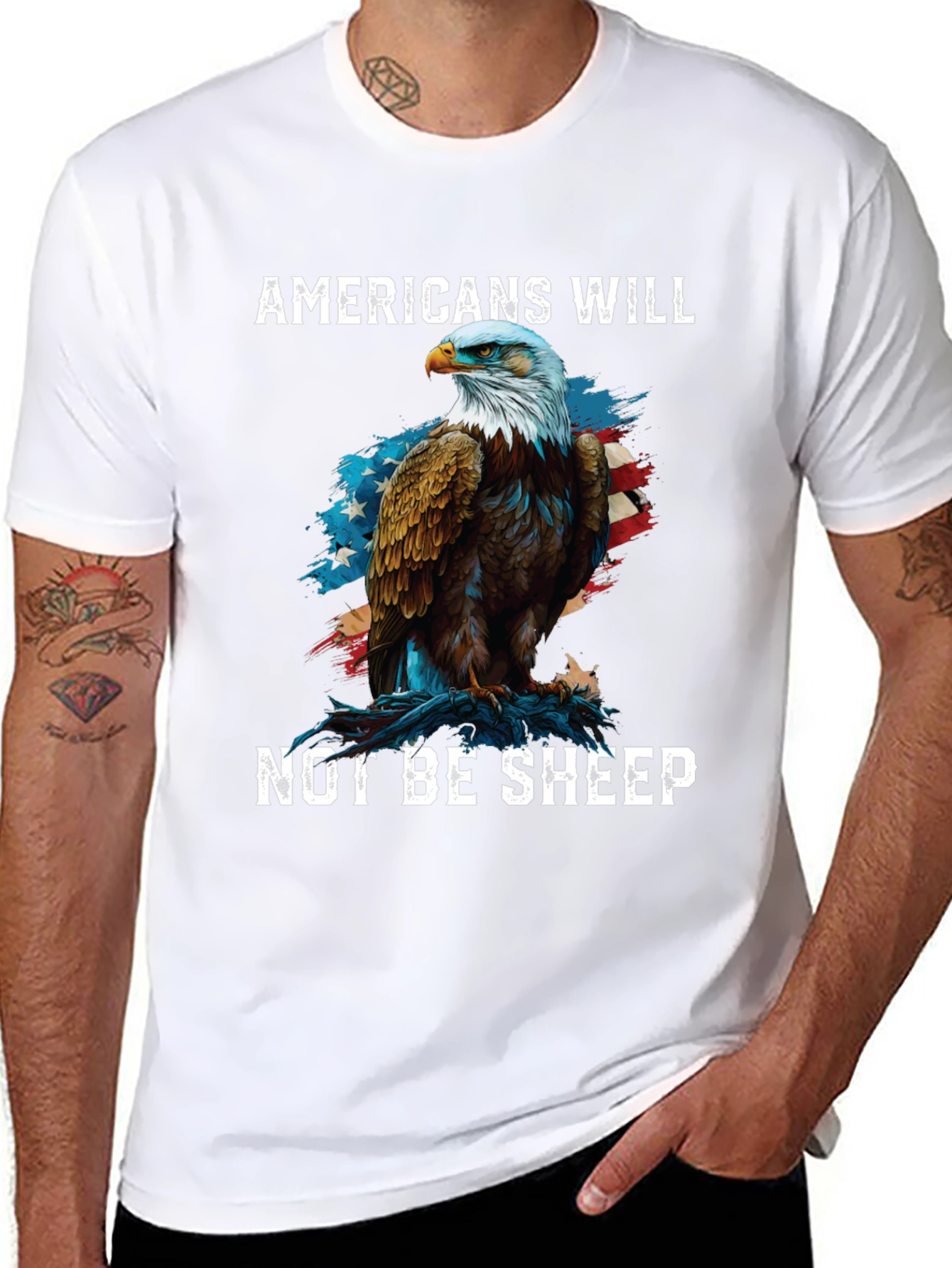 Americans Will Not Be Sheep Eagle Graphic Tee