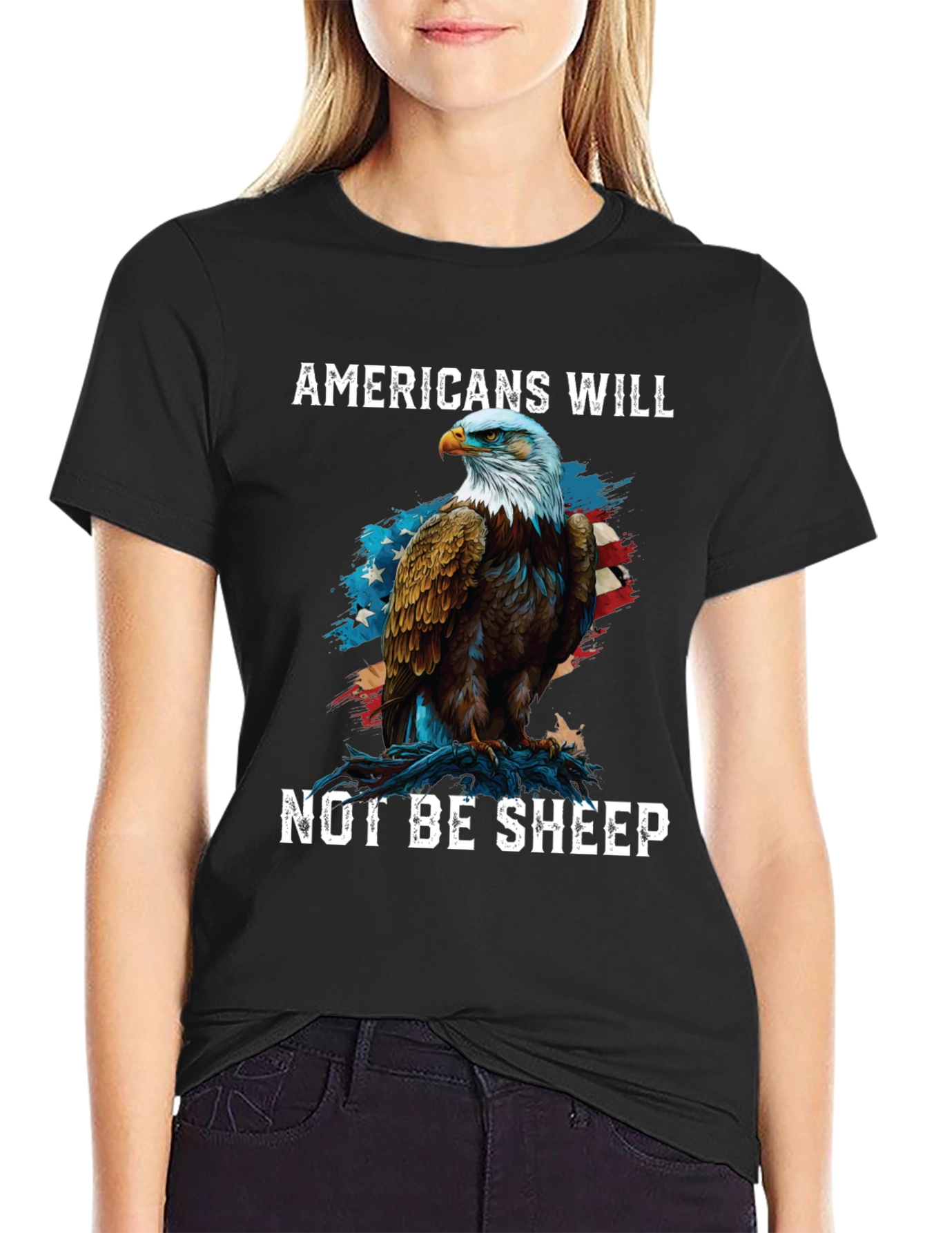 Americans Will Not Be Sheep Eagle Graphic Tee