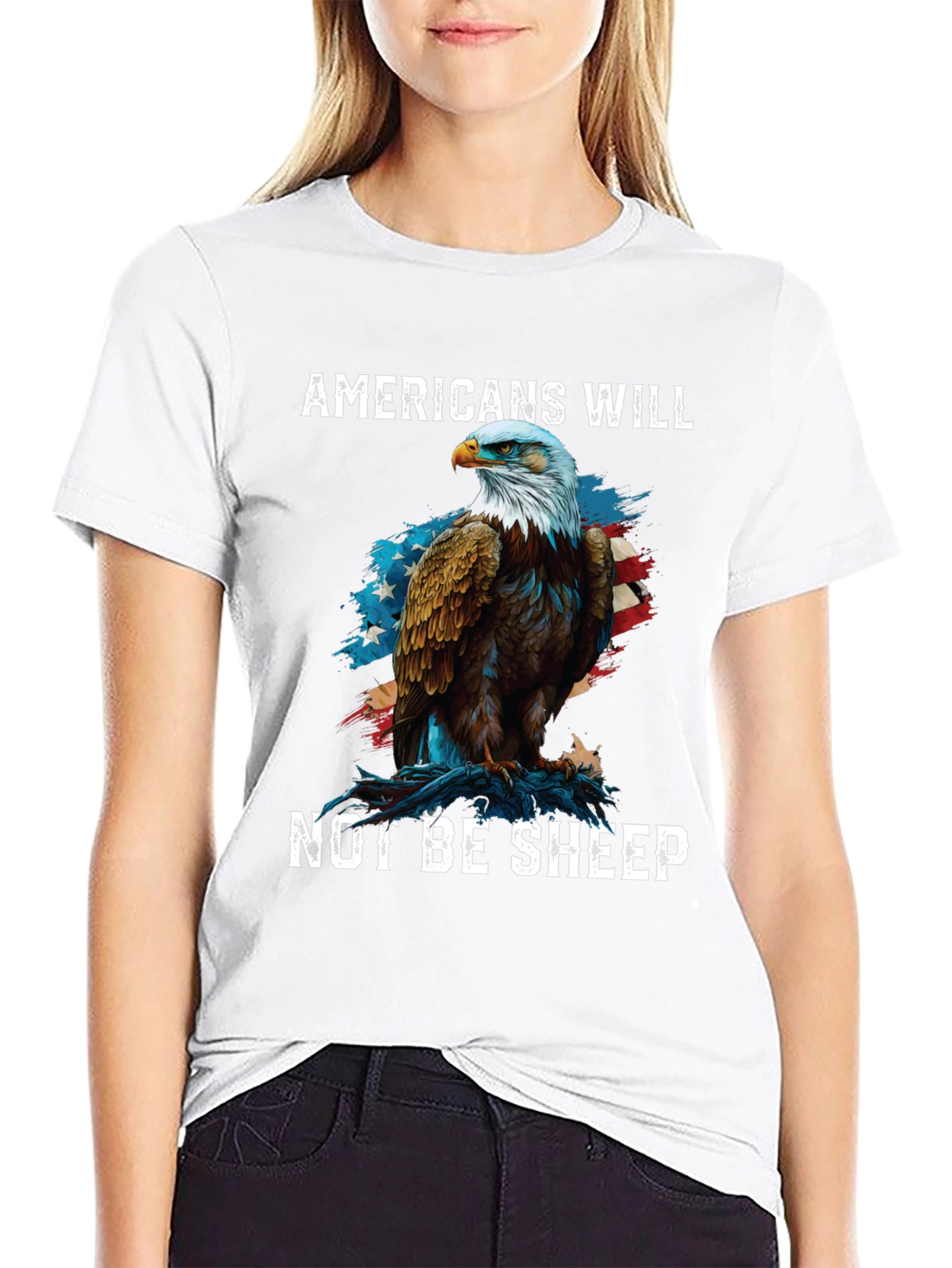 Americans Will Not Be Sheep Eagle Graphic Tee