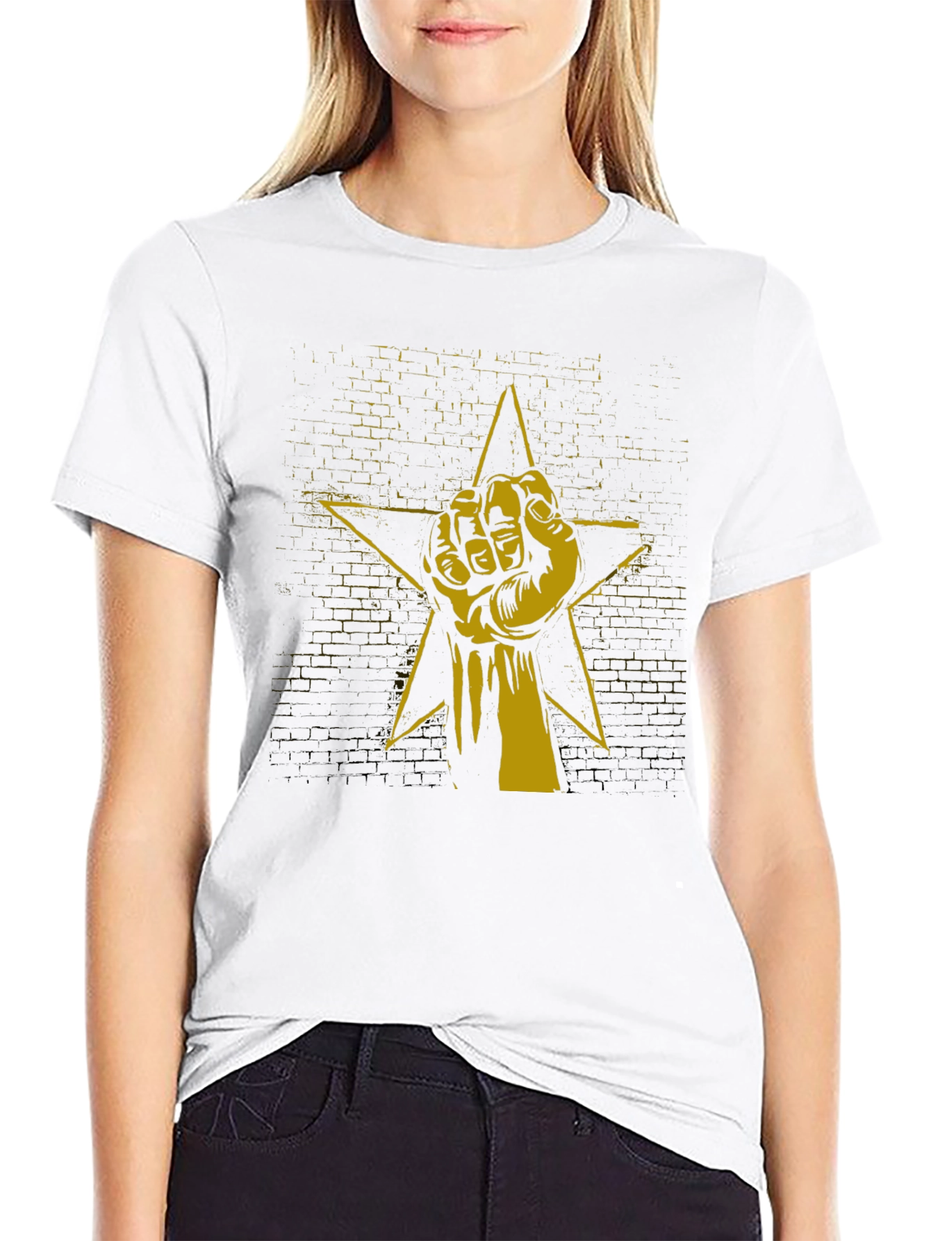 Fist Star Graphic T-Shirt - Black