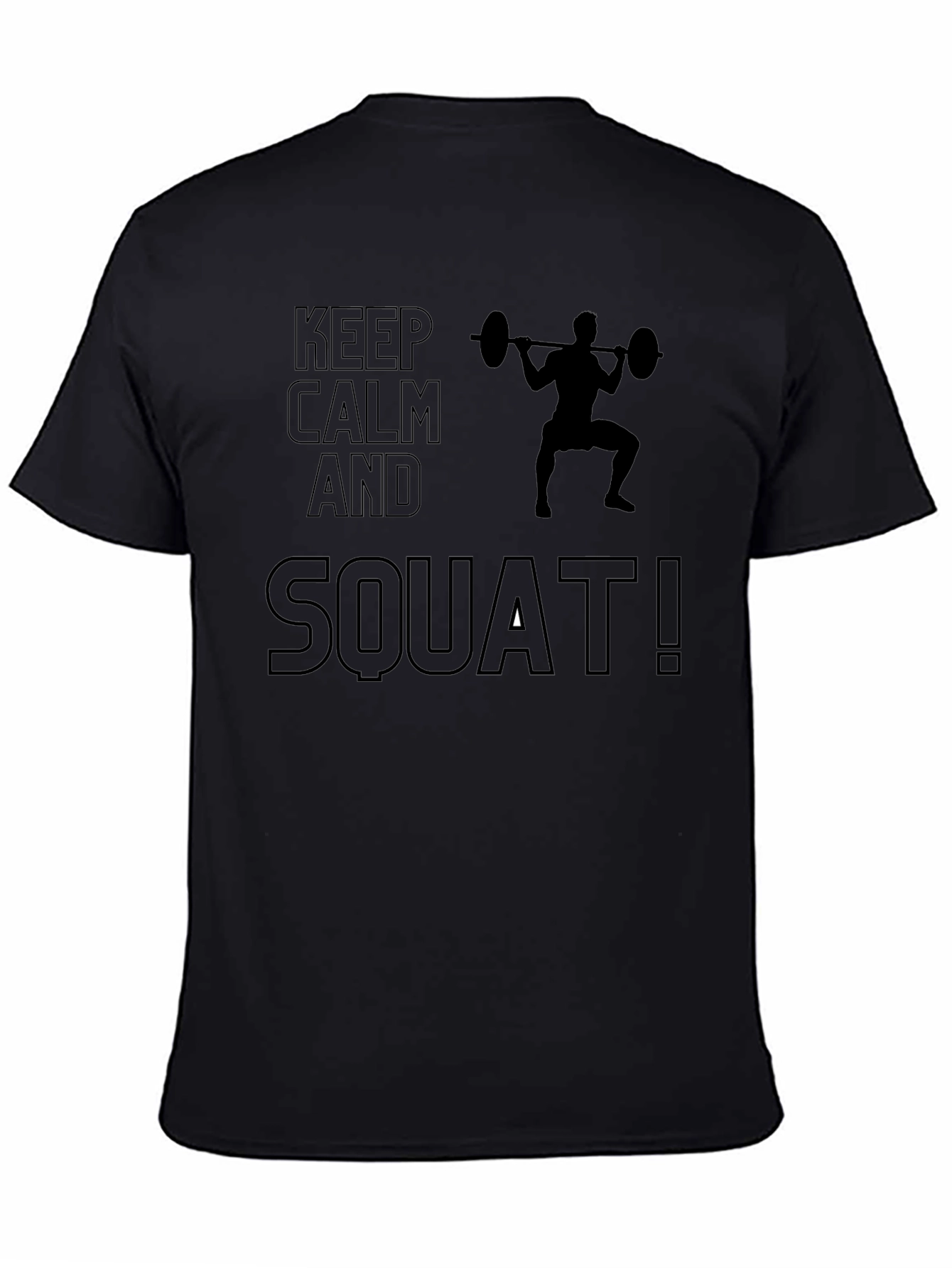 Keep Calm and Squat Mens Black T-Shirt