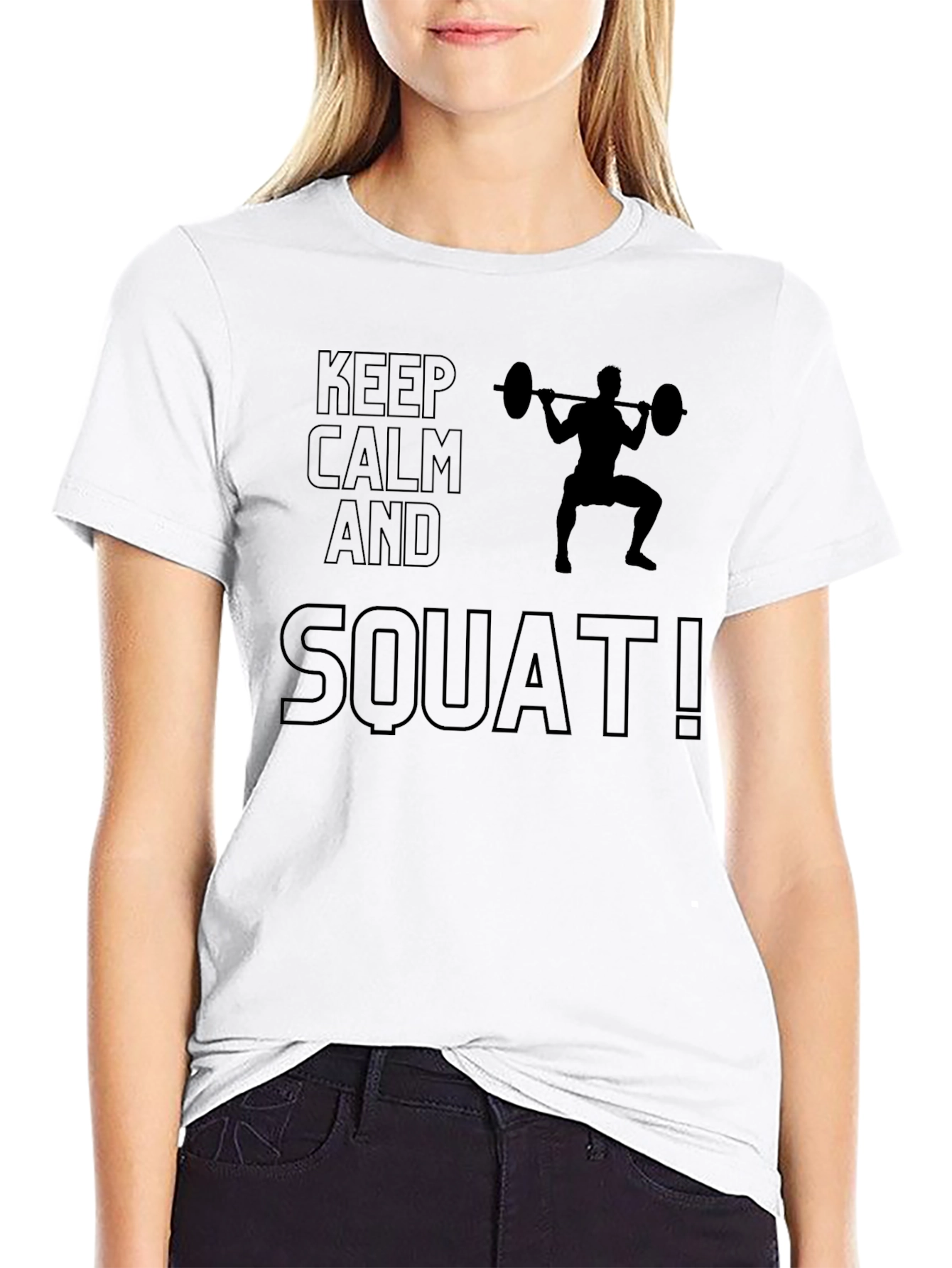 Keep Calm and Squat Mens Black T-Shirt
