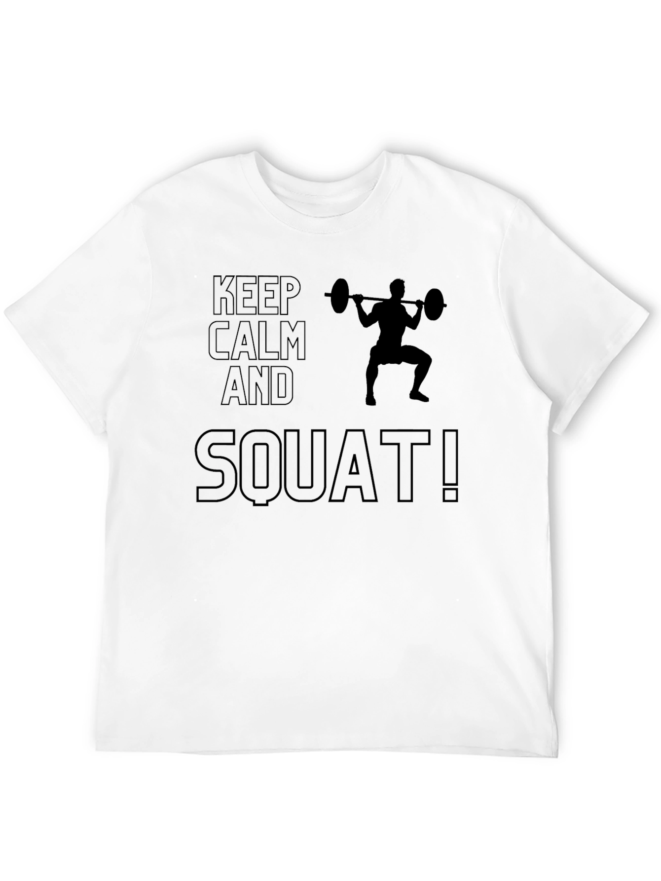 Keep Calm and Squat Mens Black T-Shirt