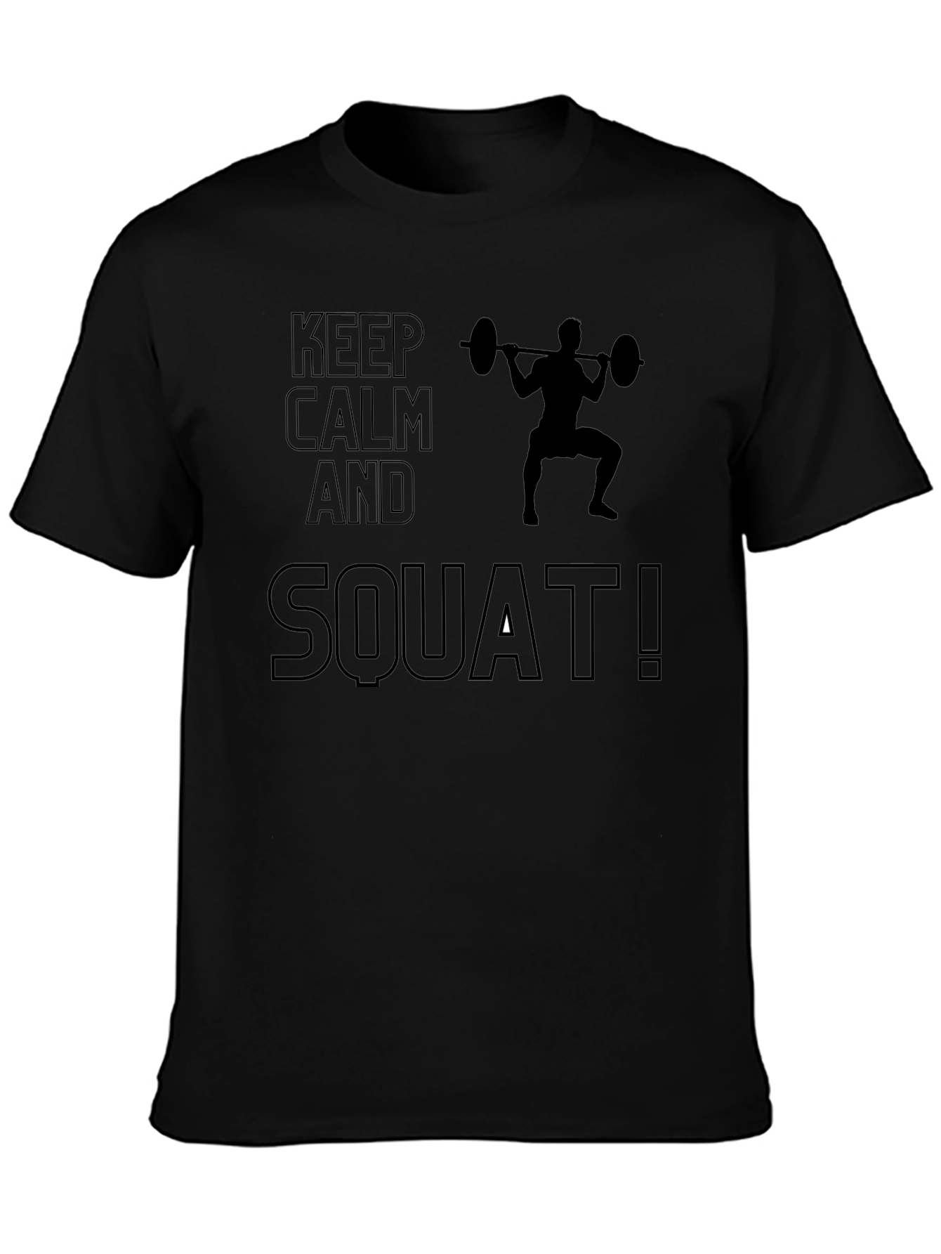 Keep Calm and Squat Mens Black T-Shirt