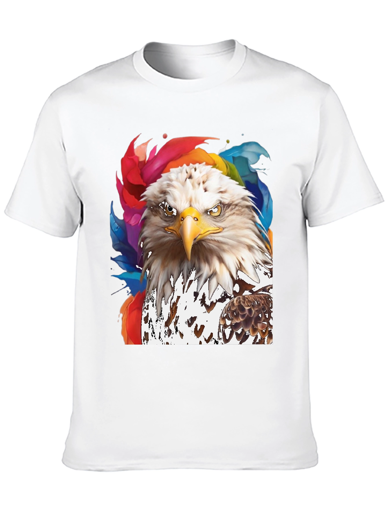 Bald Eagle Graphic Print Mens Black T-Shirt