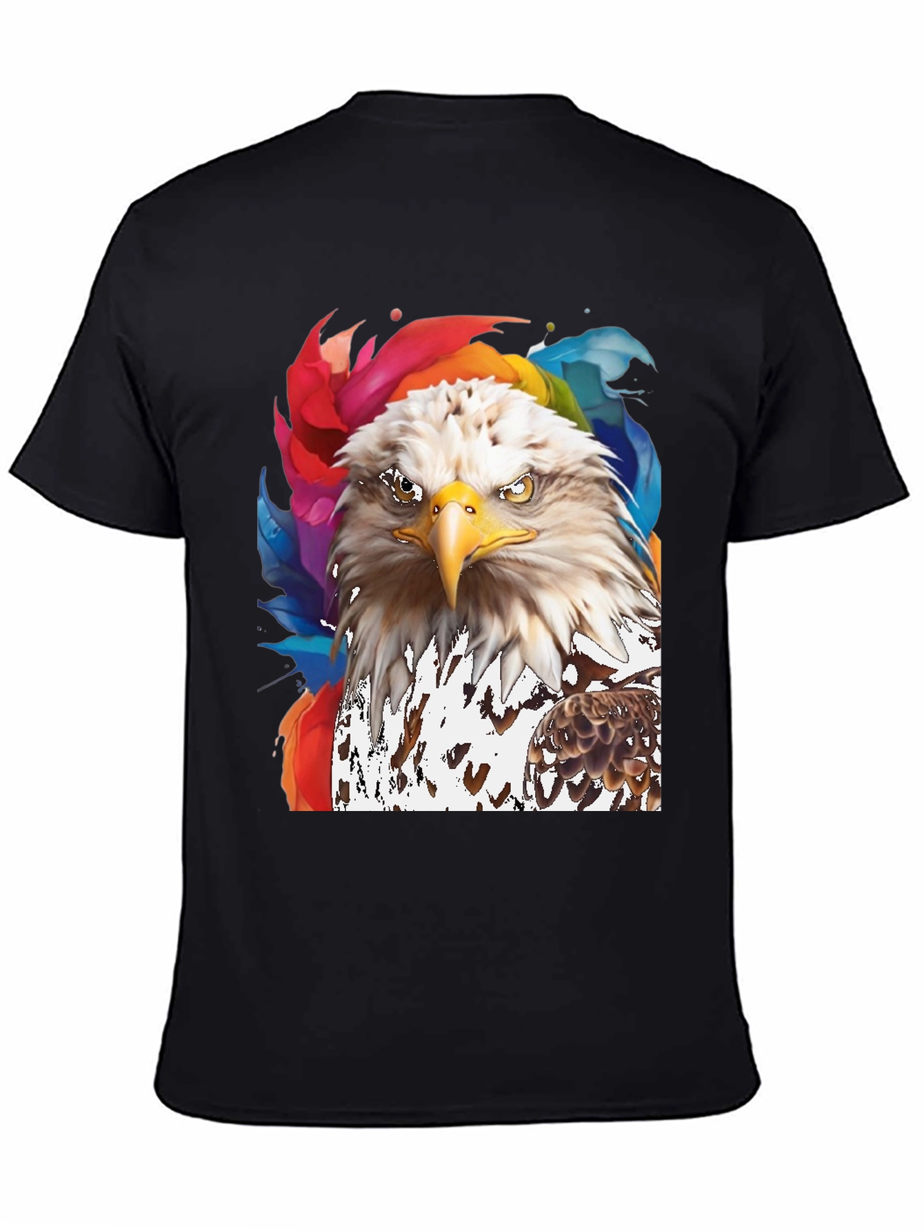 Bald Eagle Graphic Print Mens Black T-Shirt