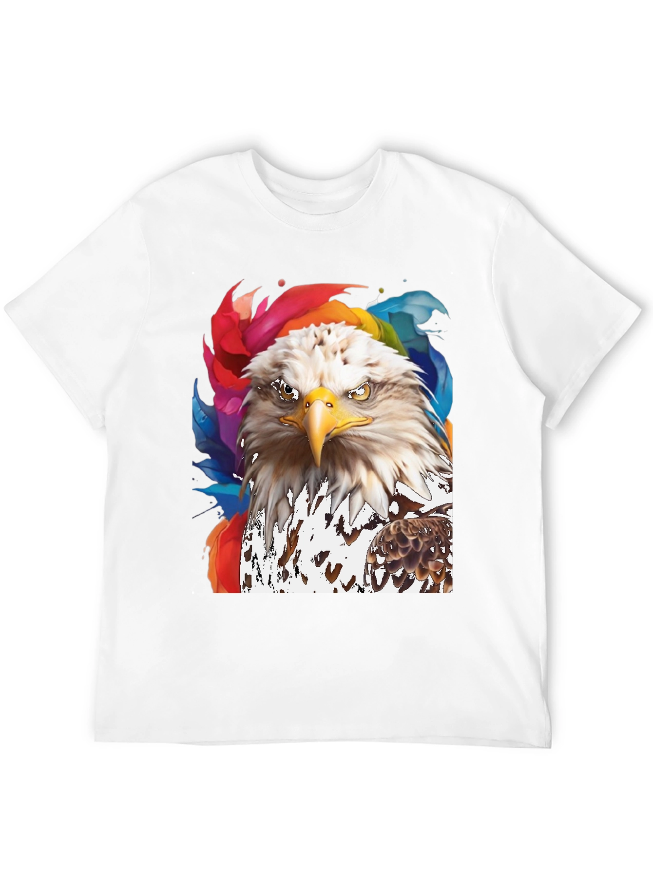 Bald Eagle Graphic Print Mens Black T-Shirt