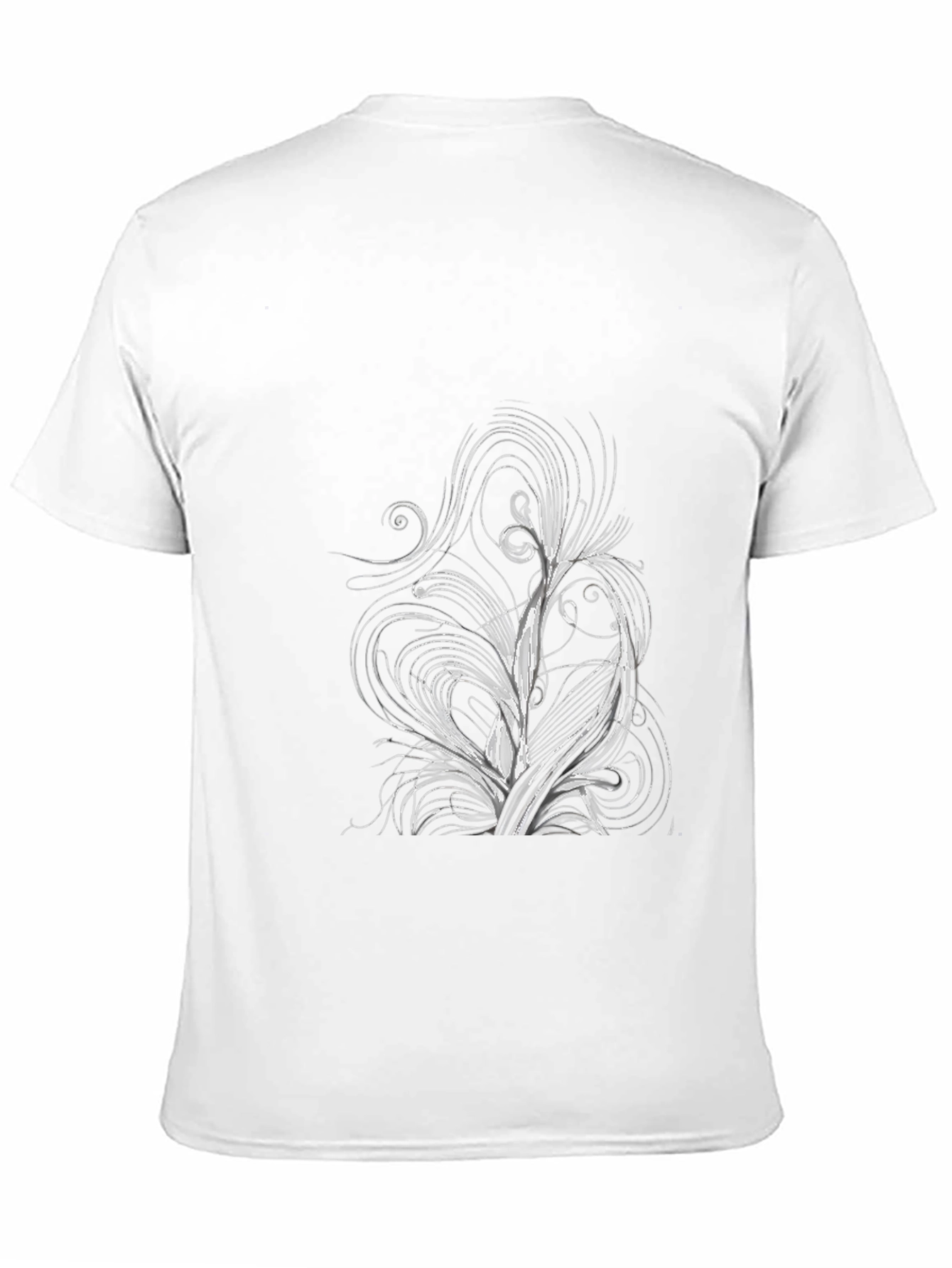 Abstract Floral Design Black T-Shirt