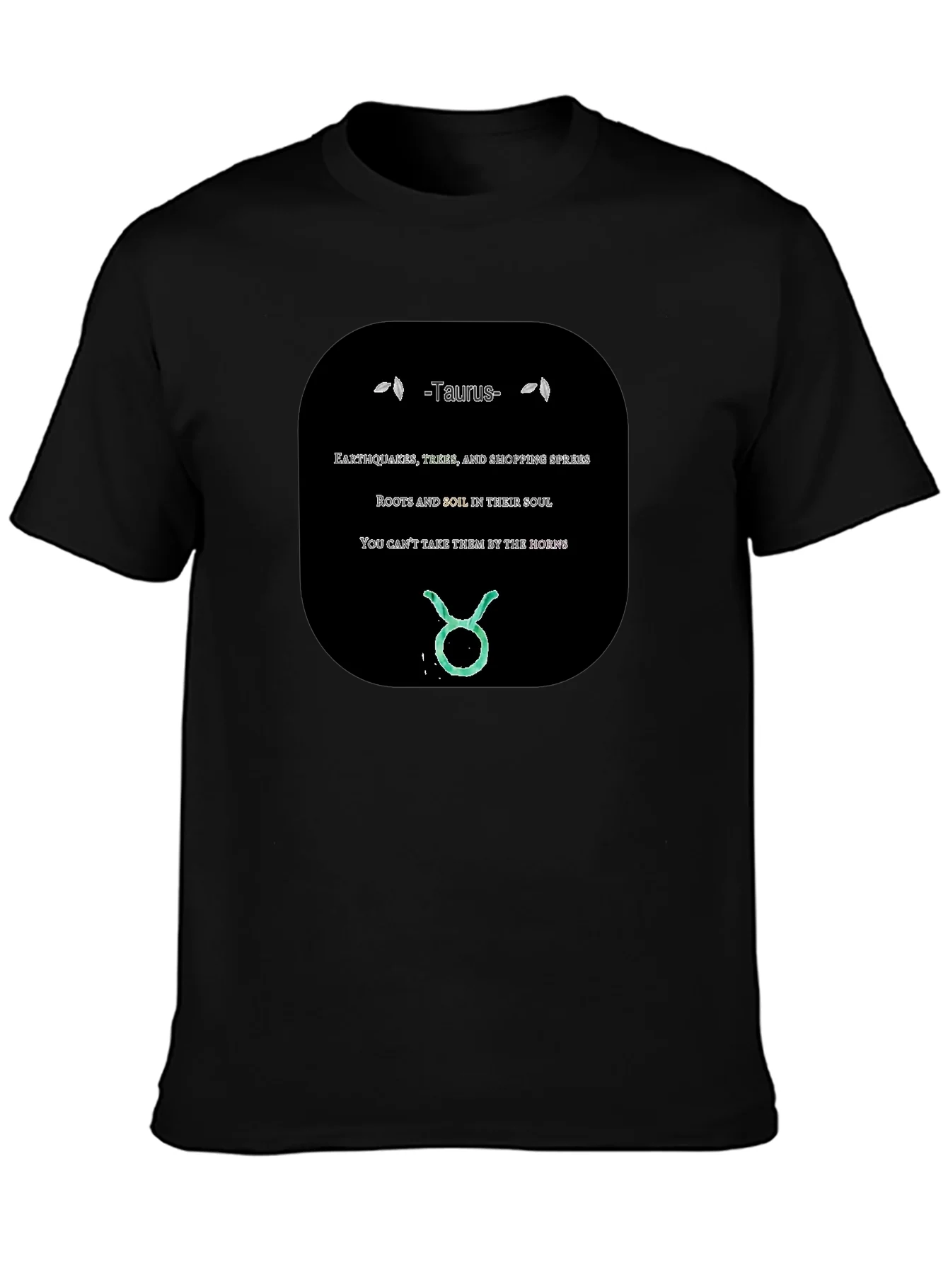 Taurus Zodiac Sign Black Graphic Tee