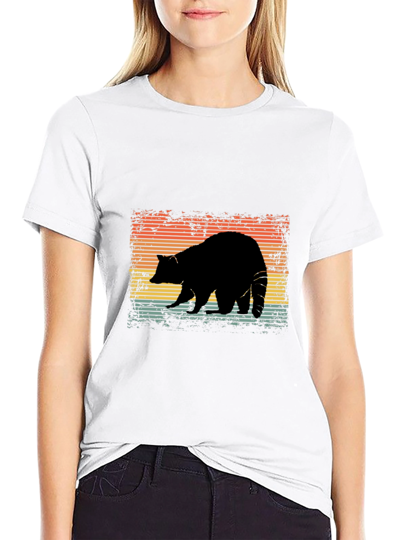 Retro Raccoon Silhouette Graphic Tee