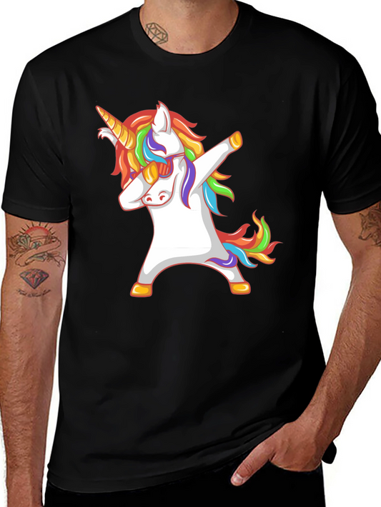 Unicorn Dabbing Graphic Tee - Funny Animal T-Shirt