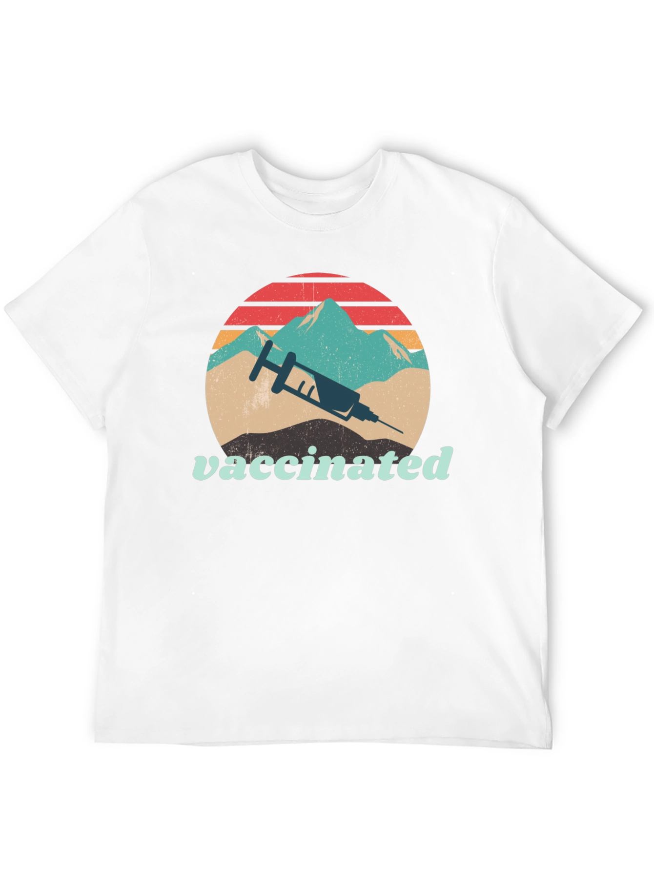 Vaccinated Retro Mountain Graphic Tee