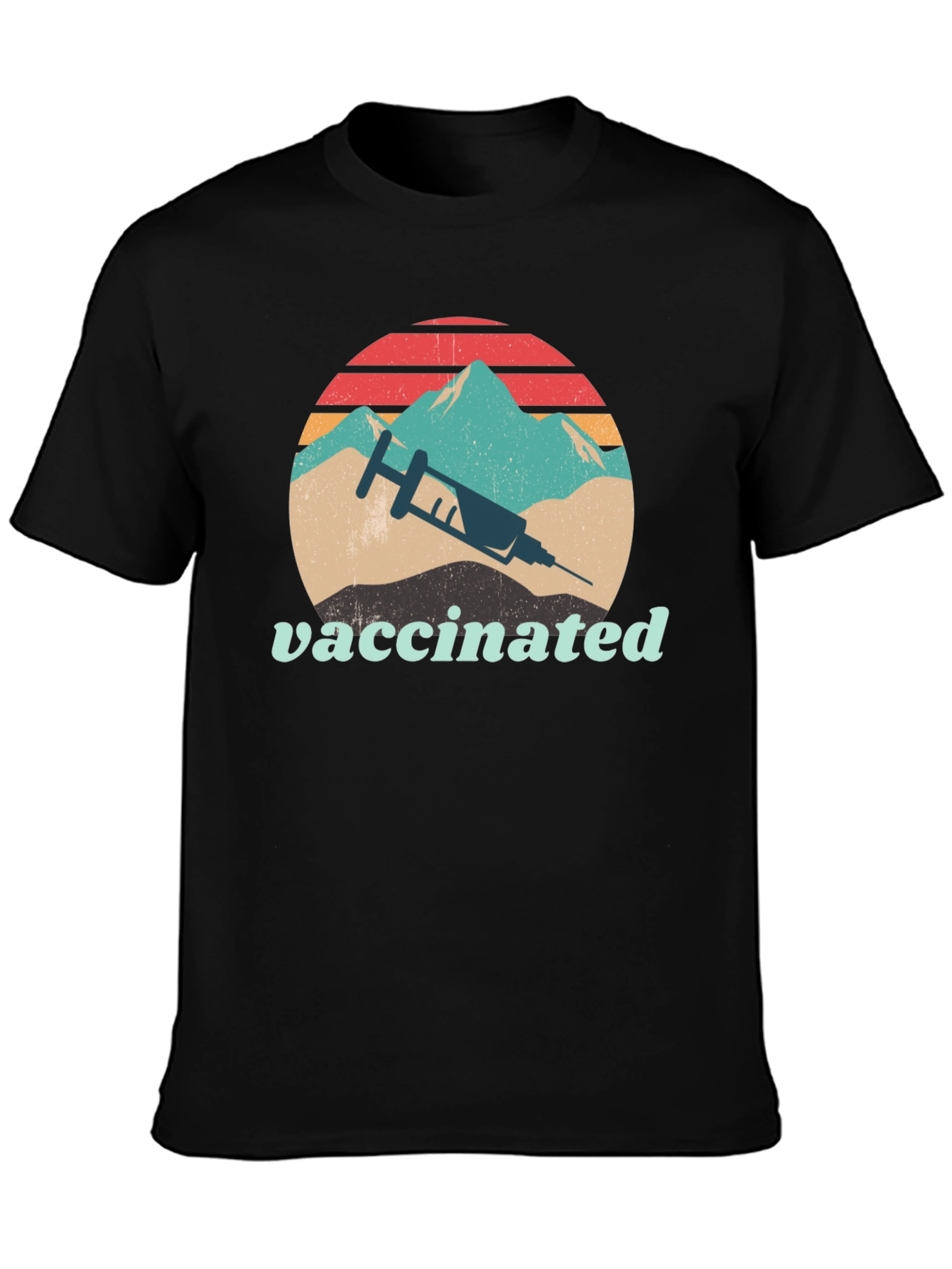 Vaccinated Retro Mountain Graphic Tee