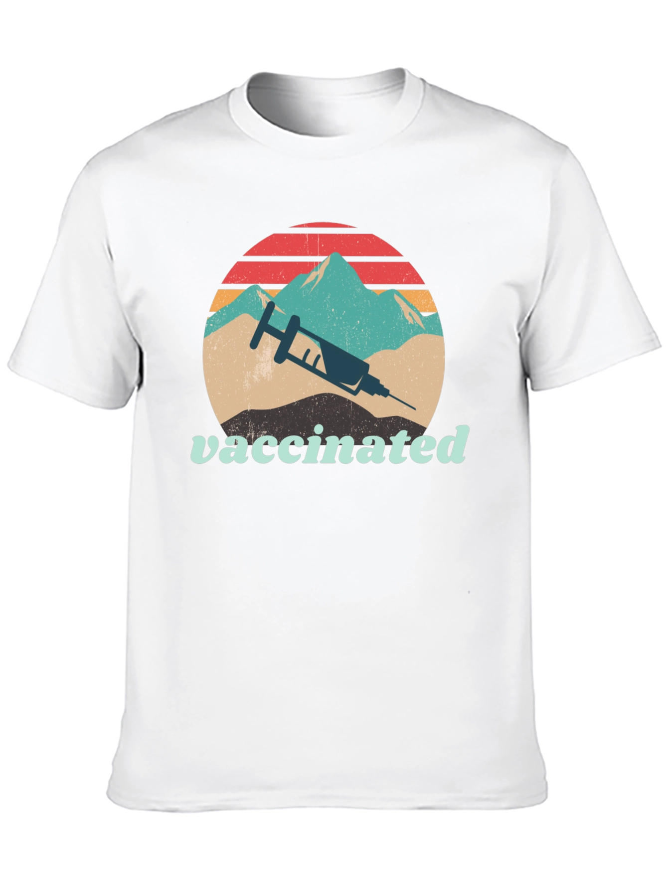 Vaccinated Retro Mountain Graphic Tee