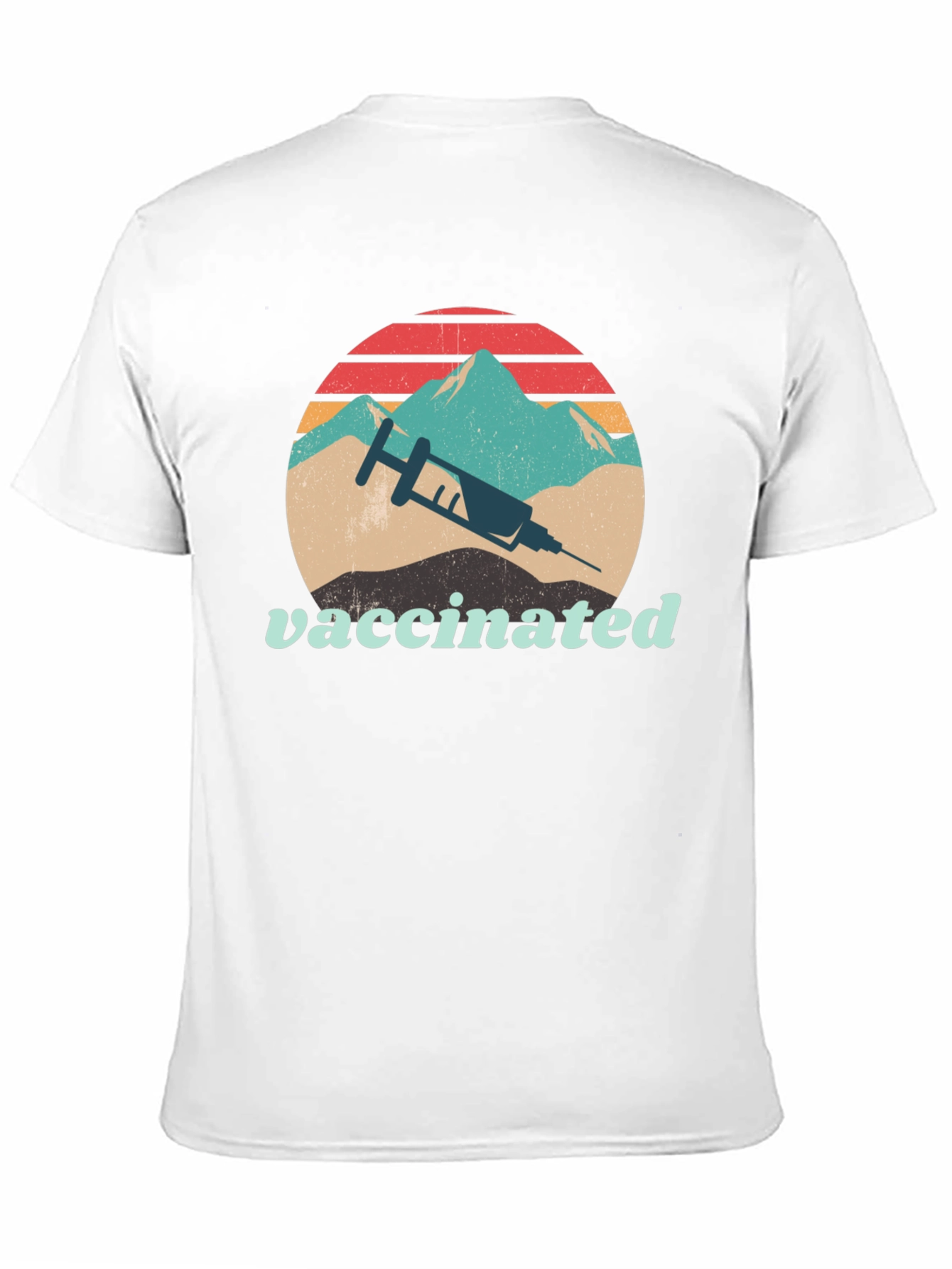 Vaccinated Retro Mountain Graphic Tee
