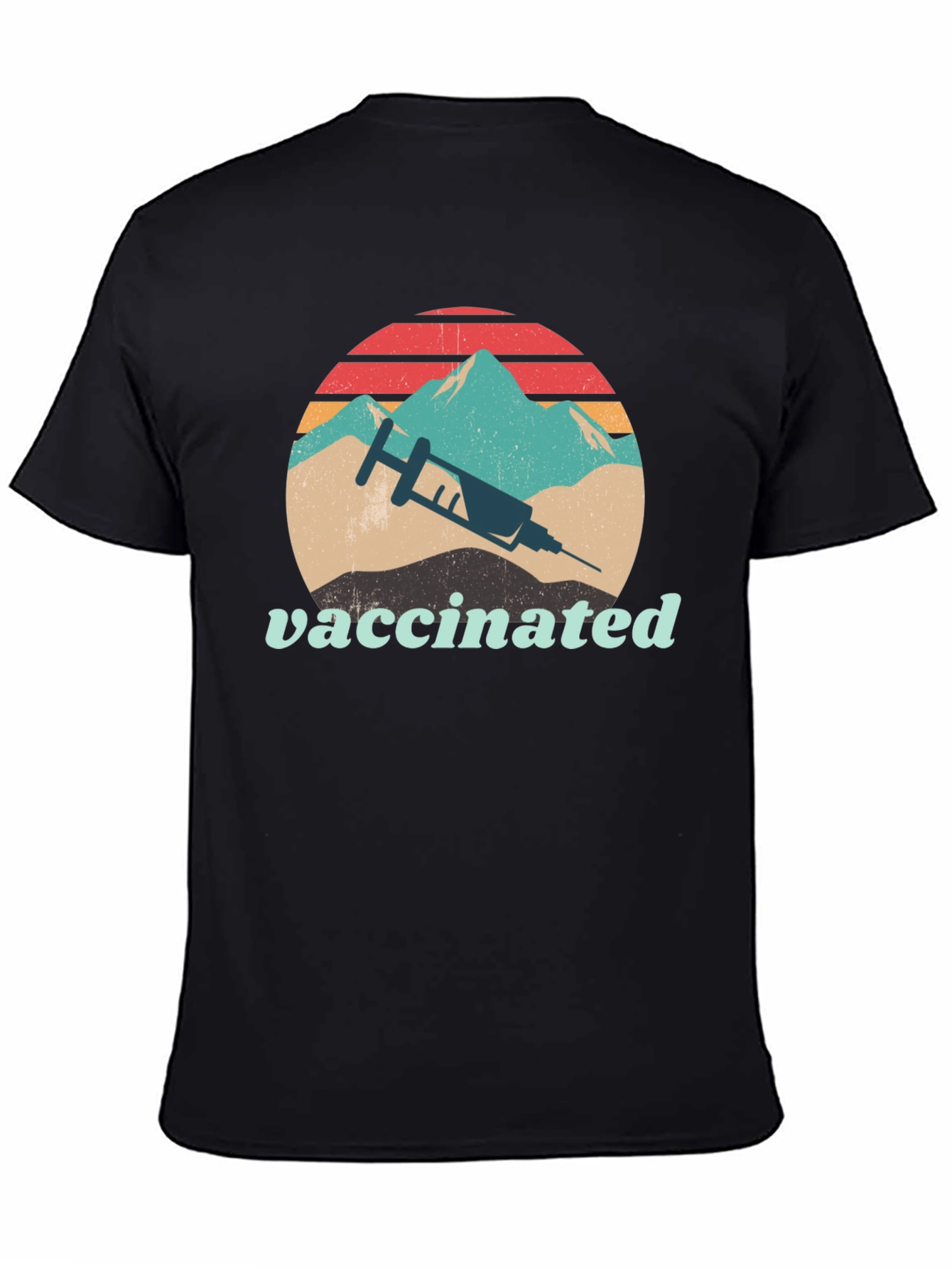 Vaccinated Retro Mountain Graphic Tee