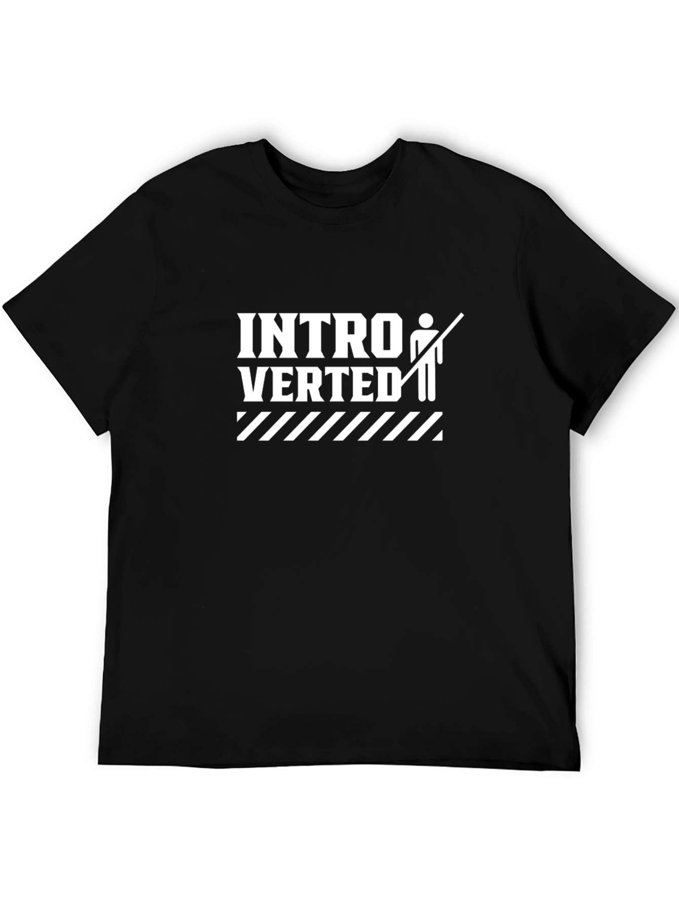 Introverted Graphic Tee - Soft Black Cotton T-Shirt