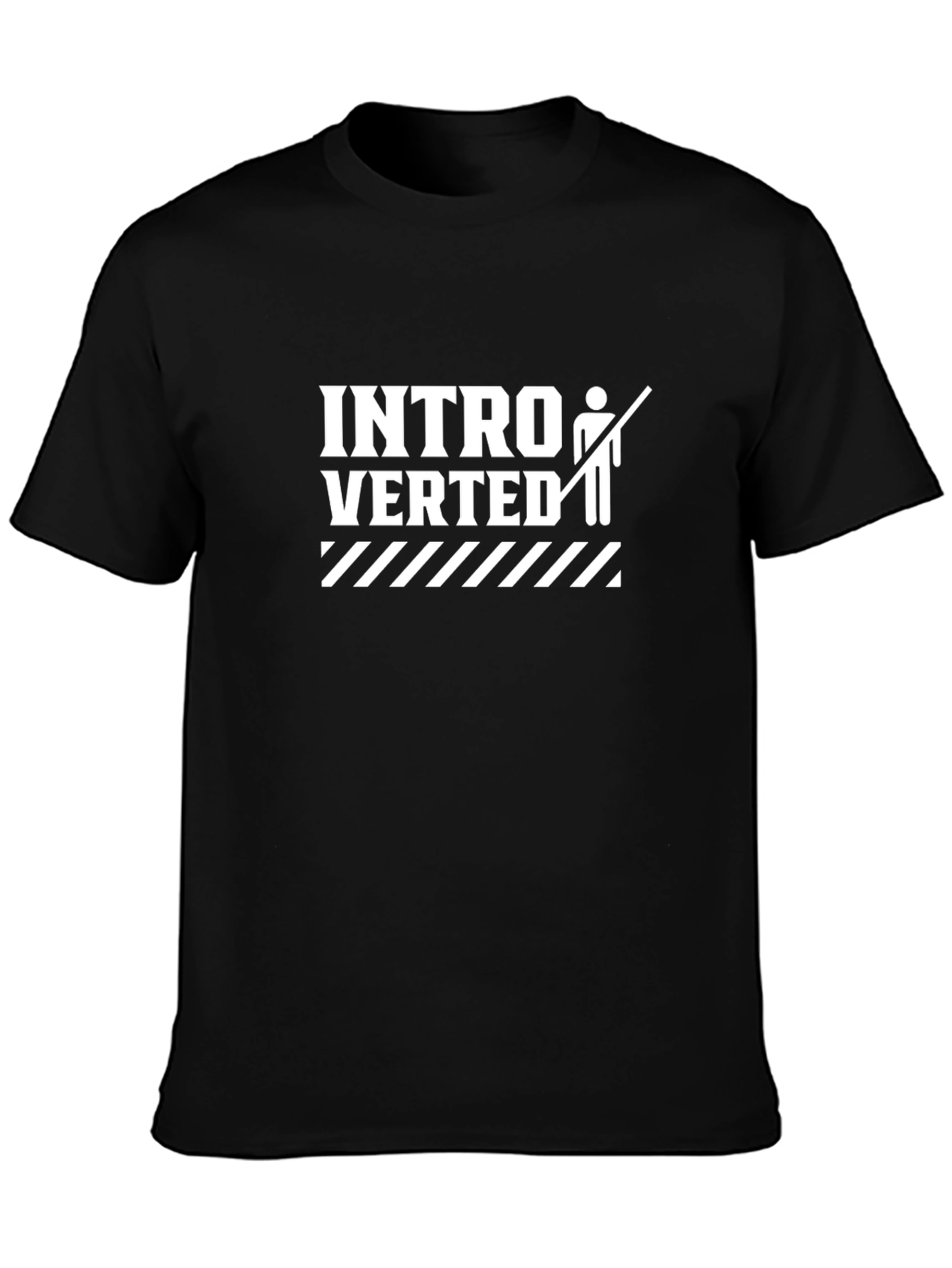 Introverted Graphic Tee - Soft Black Cotton T-Shirt