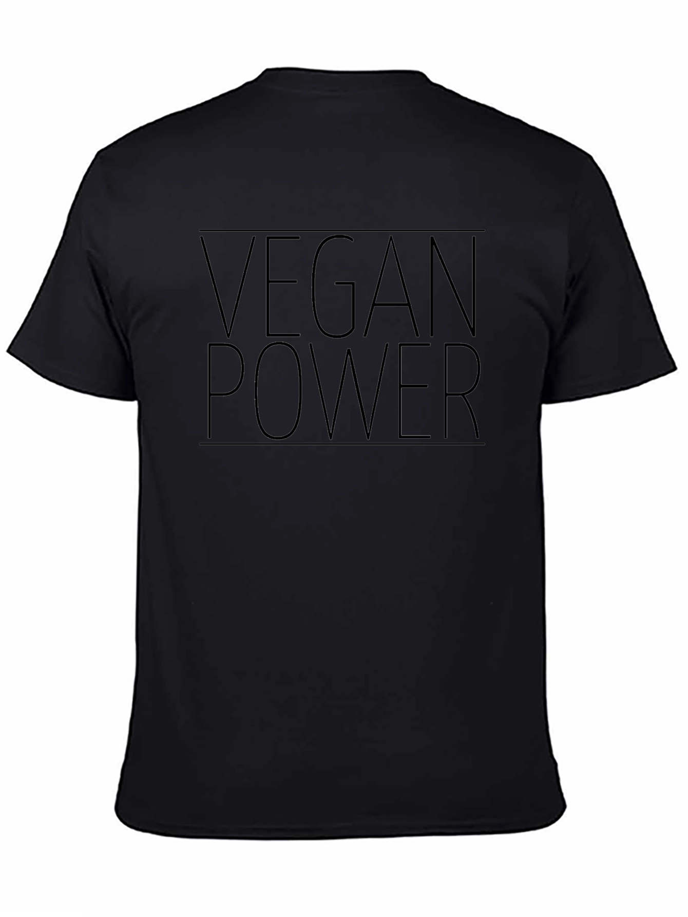 Vegan Power T-Shirt - Black Modern Design