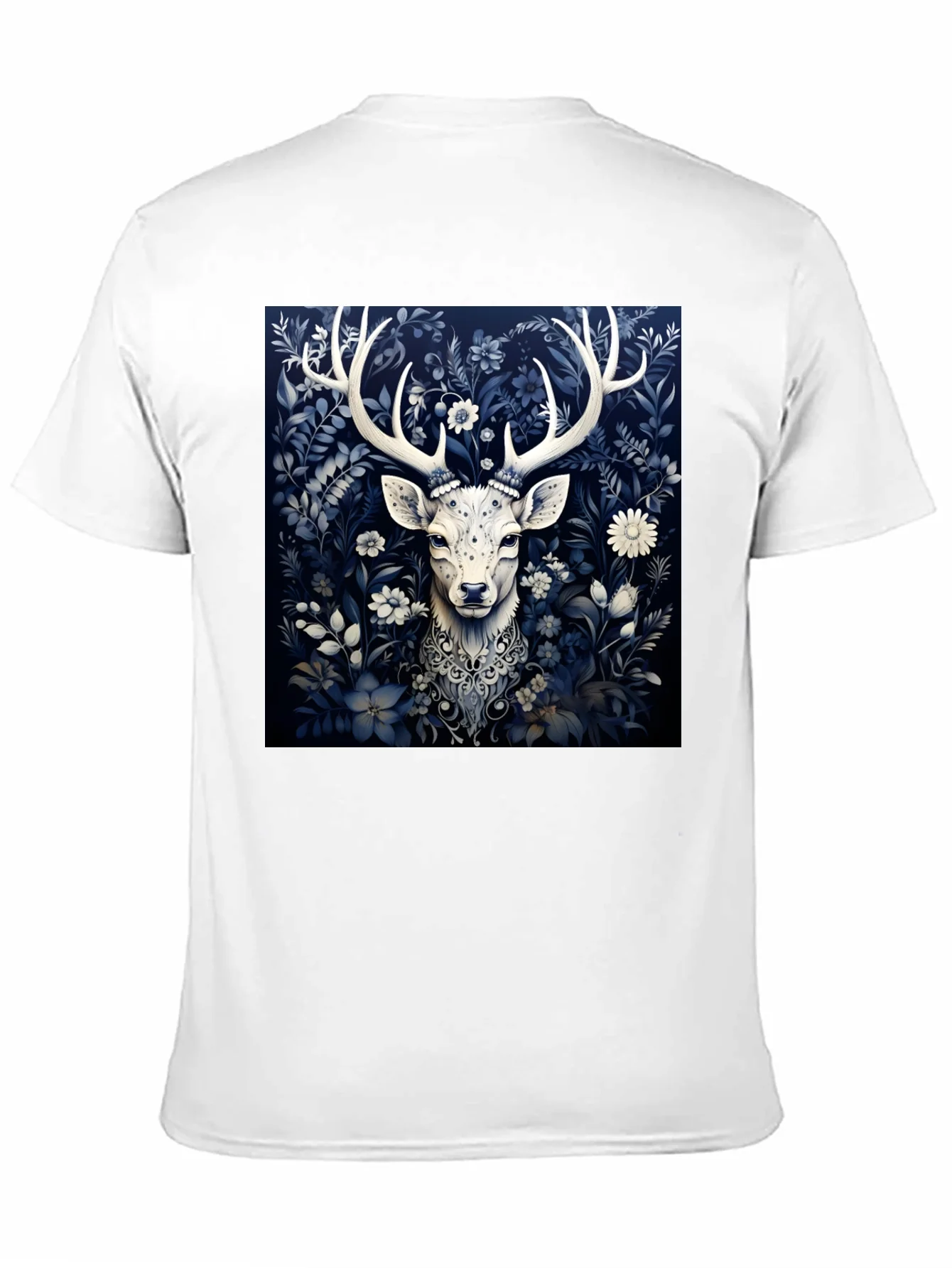 Deer in Bloom Graphic Tee - Black