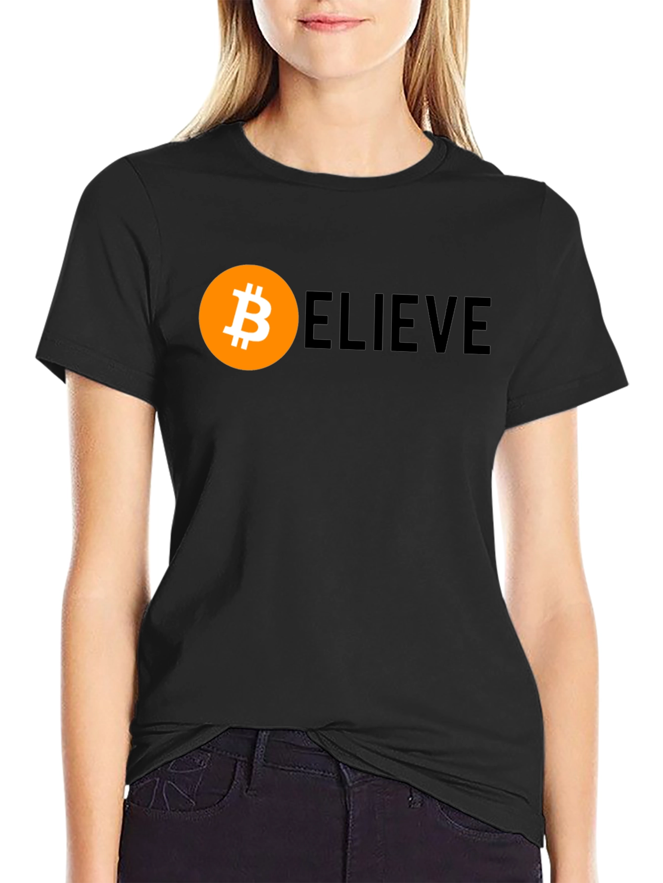 Bitcoin BELIEVE Crypto T-Shirt - Black