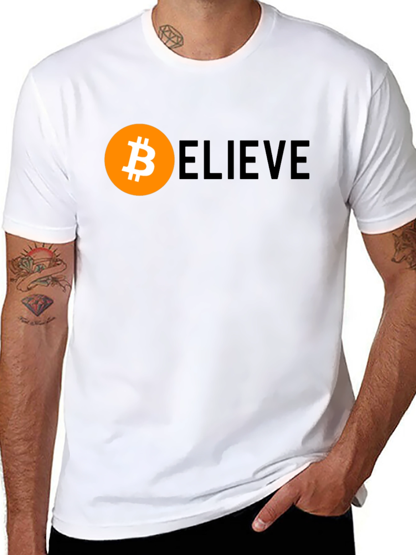 Bitcoin BELIEVE Crypto T-Shirt - Black