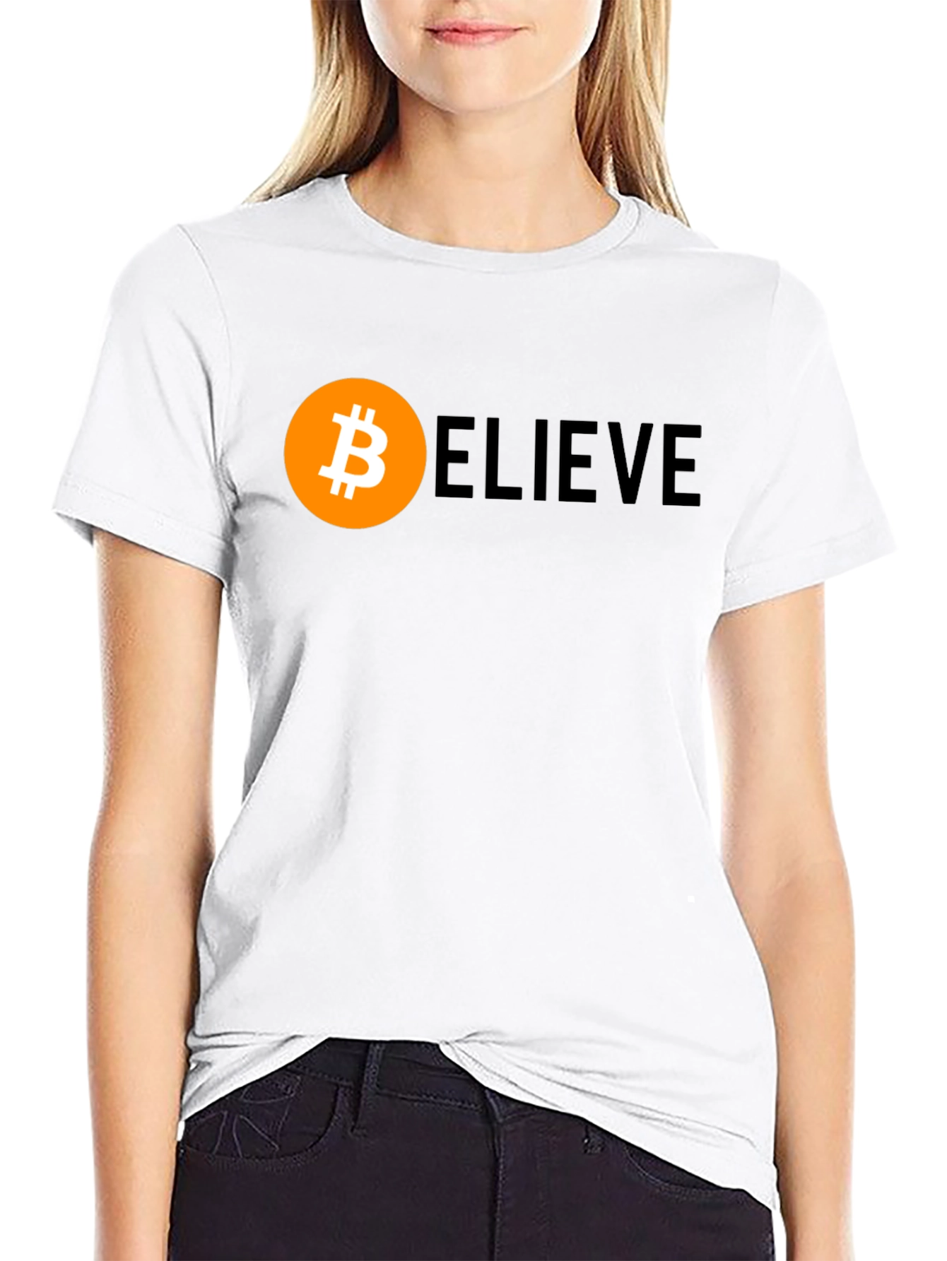 Bitcoin BELIEVE Crypto T-Shirt - Black