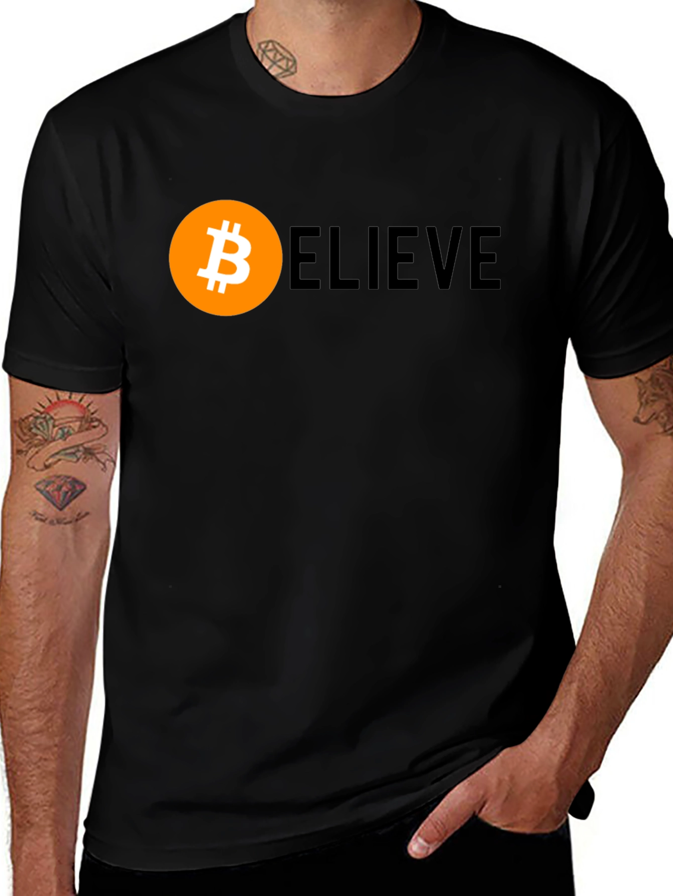 Bitcoin BELIEVE Crypto T-Shirt - Black