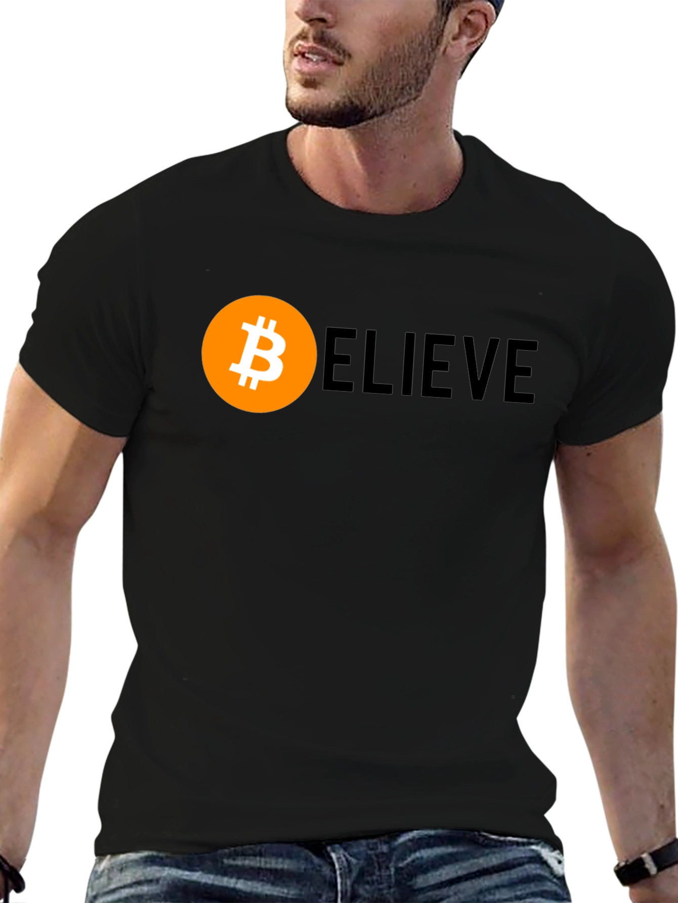 Bitcoin BELIEVE Crypto T-Shirt - Black