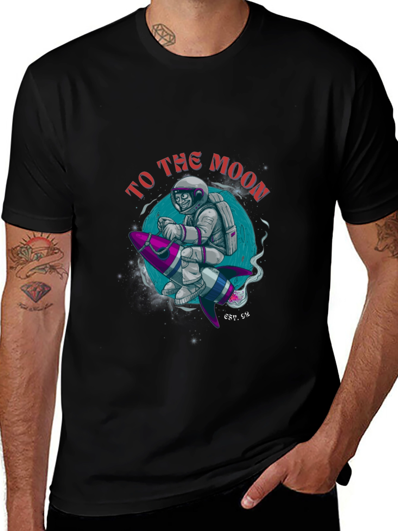 To the Moon Astronaut T-Shirt - Black