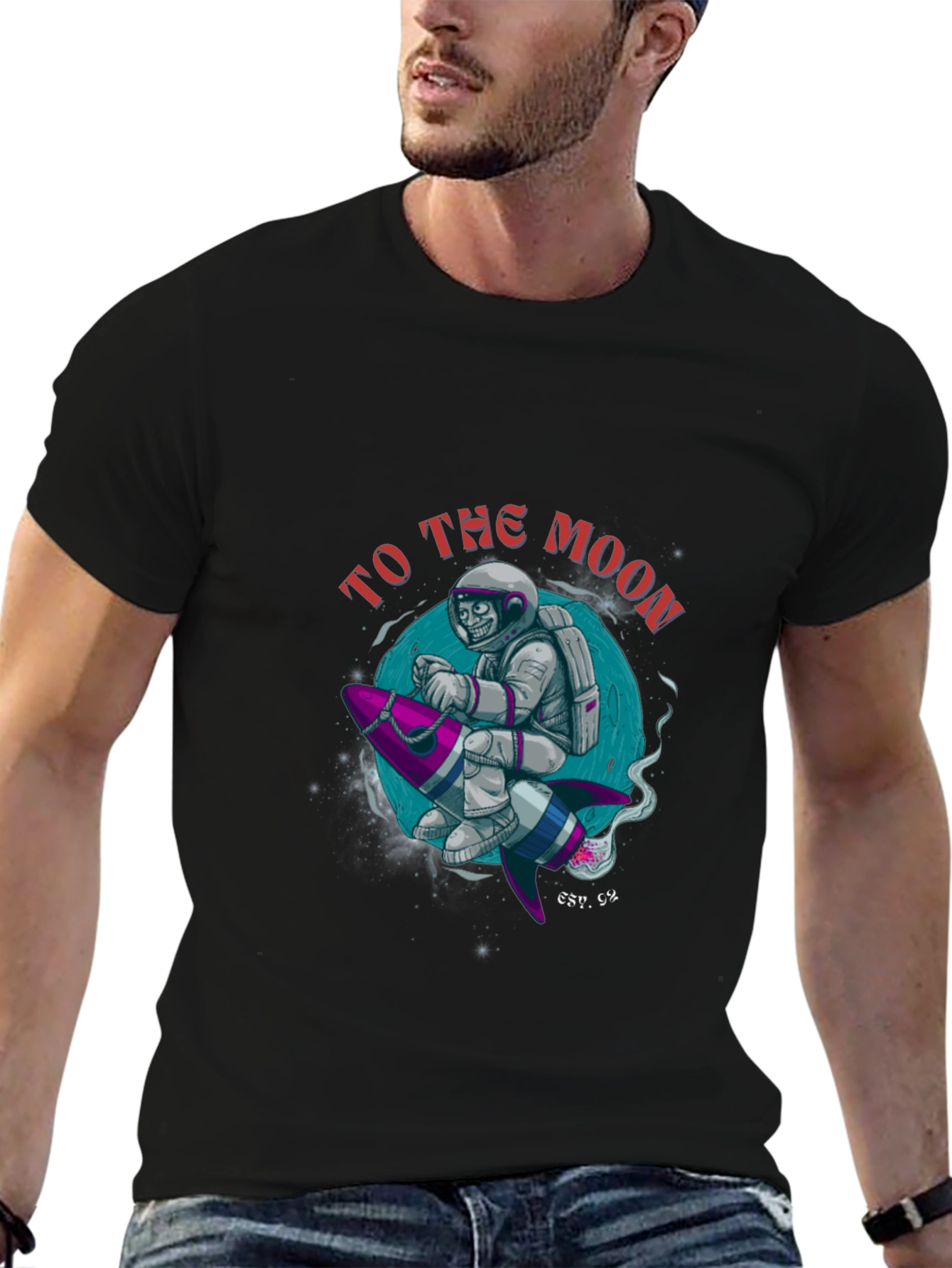 To the Moon Astronaut T-Shirt - Black