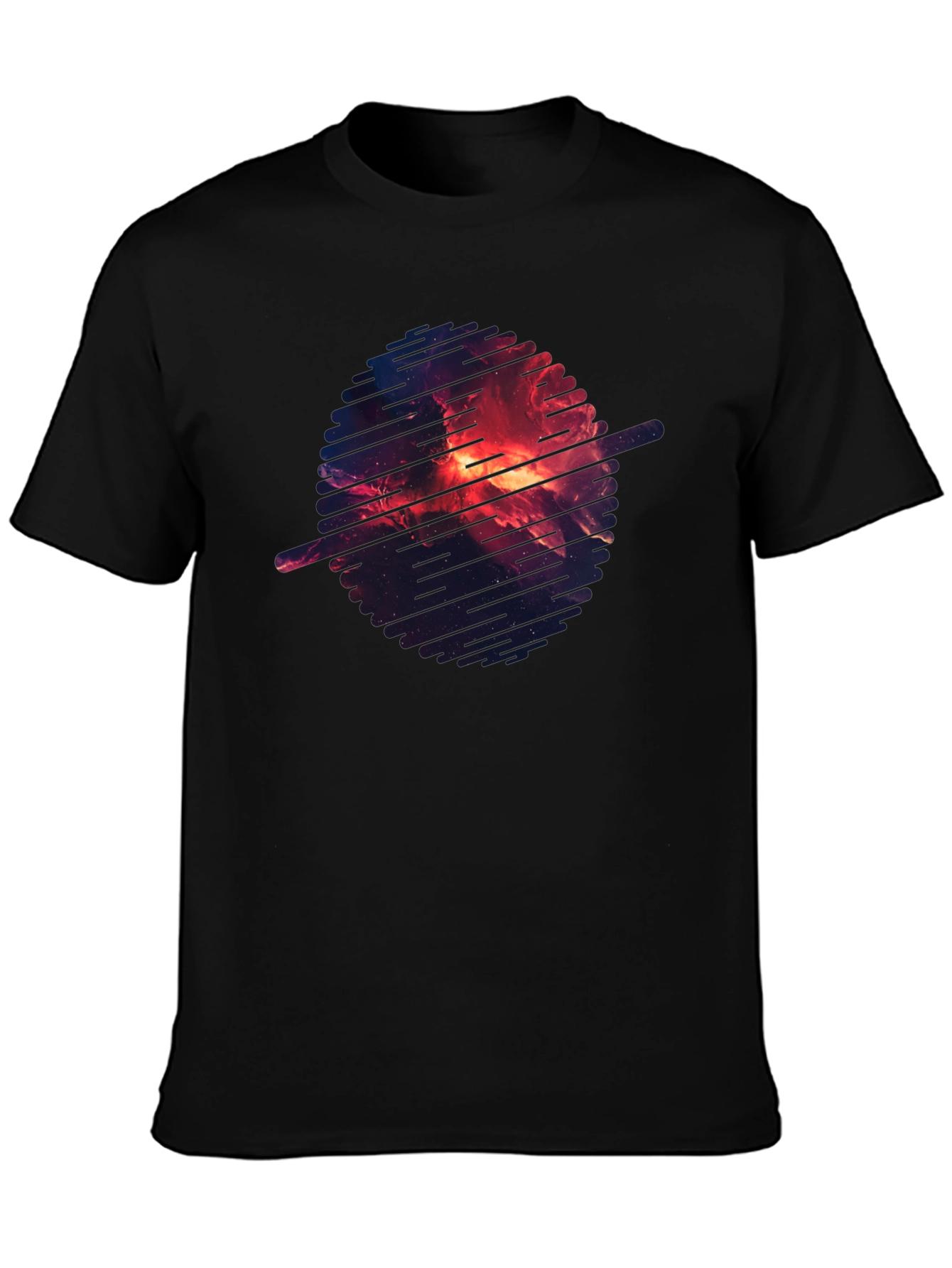 Cosmic Nebula Graphic Black T-Shirt