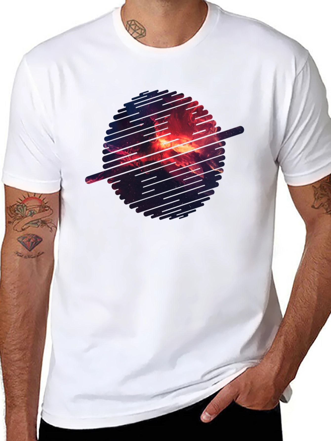Cosmic Nebula Graphic Black T-Shirt