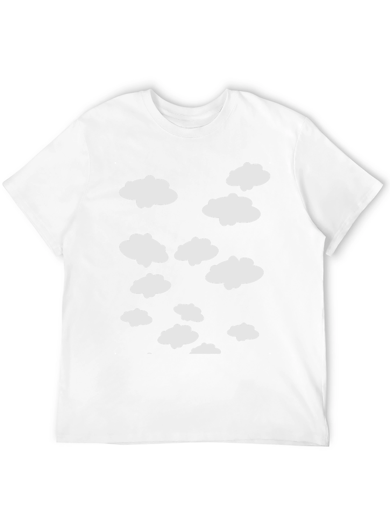 Cloud Pattern Crew Neck T-Shirt - Black